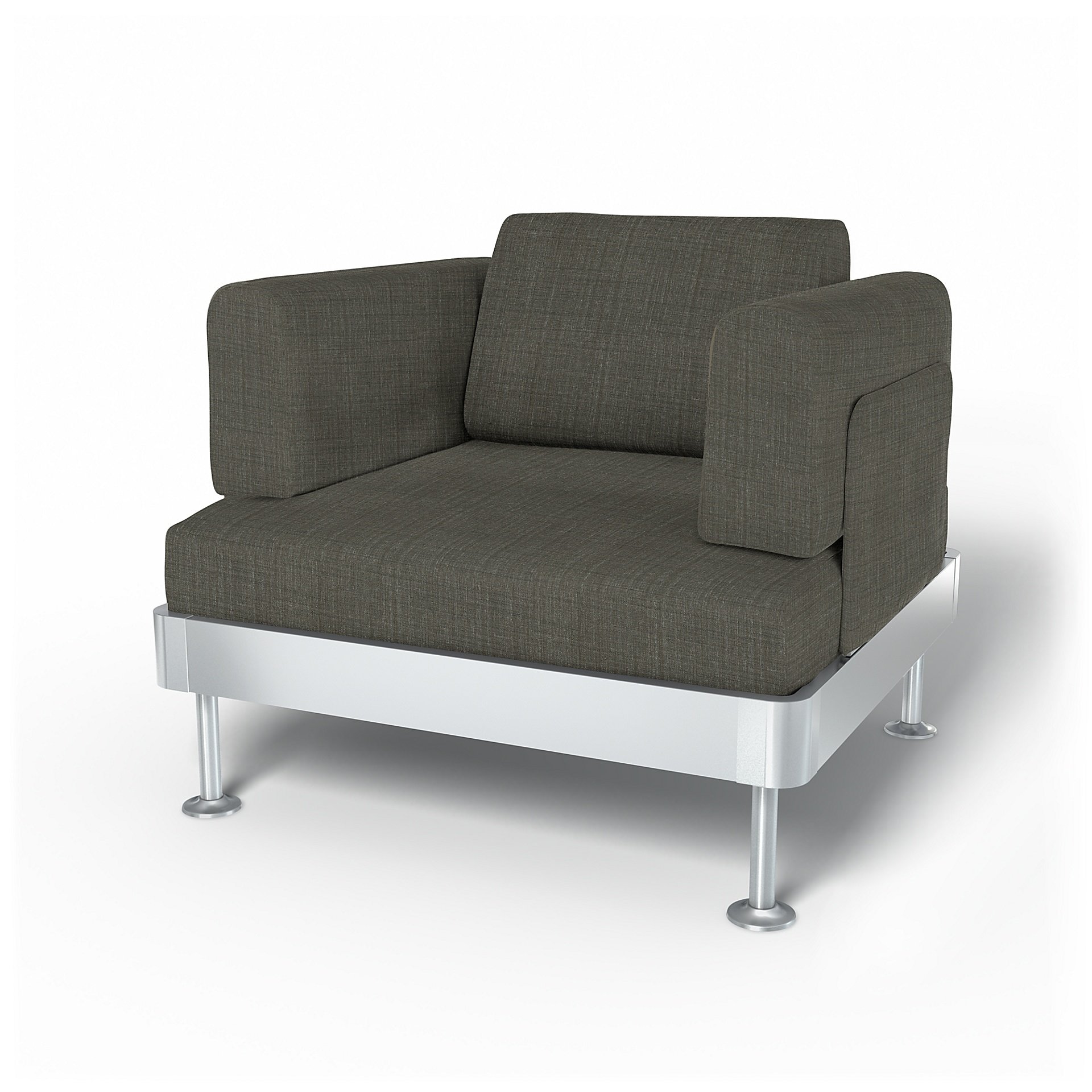 IKEA - Delaktig Armchair Cover, Mole Brown, Boucle & Texture - Bemz