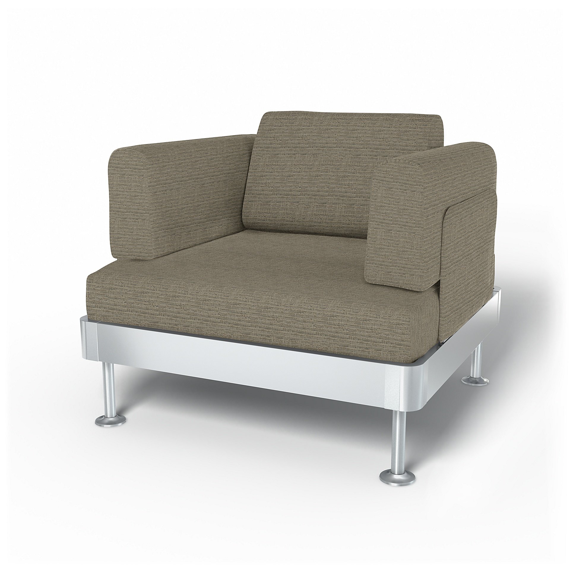 IKEA - Delaktig Armchair Cover, Mole Brown, Boucle & Texture - Bemz