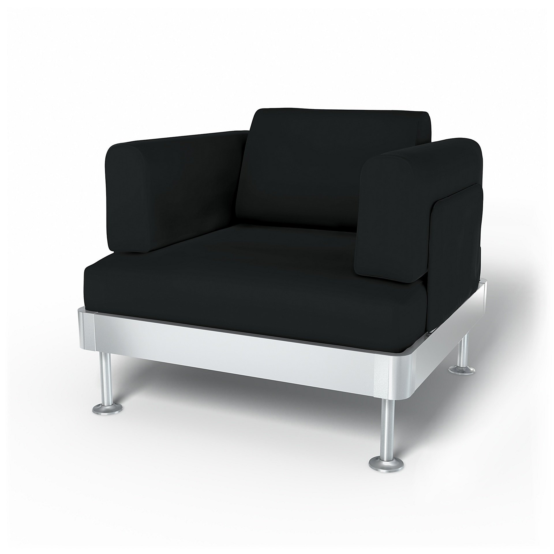 IKEA - Delaktig Armchair Cover, Jet Black, Cotton - Bemz
