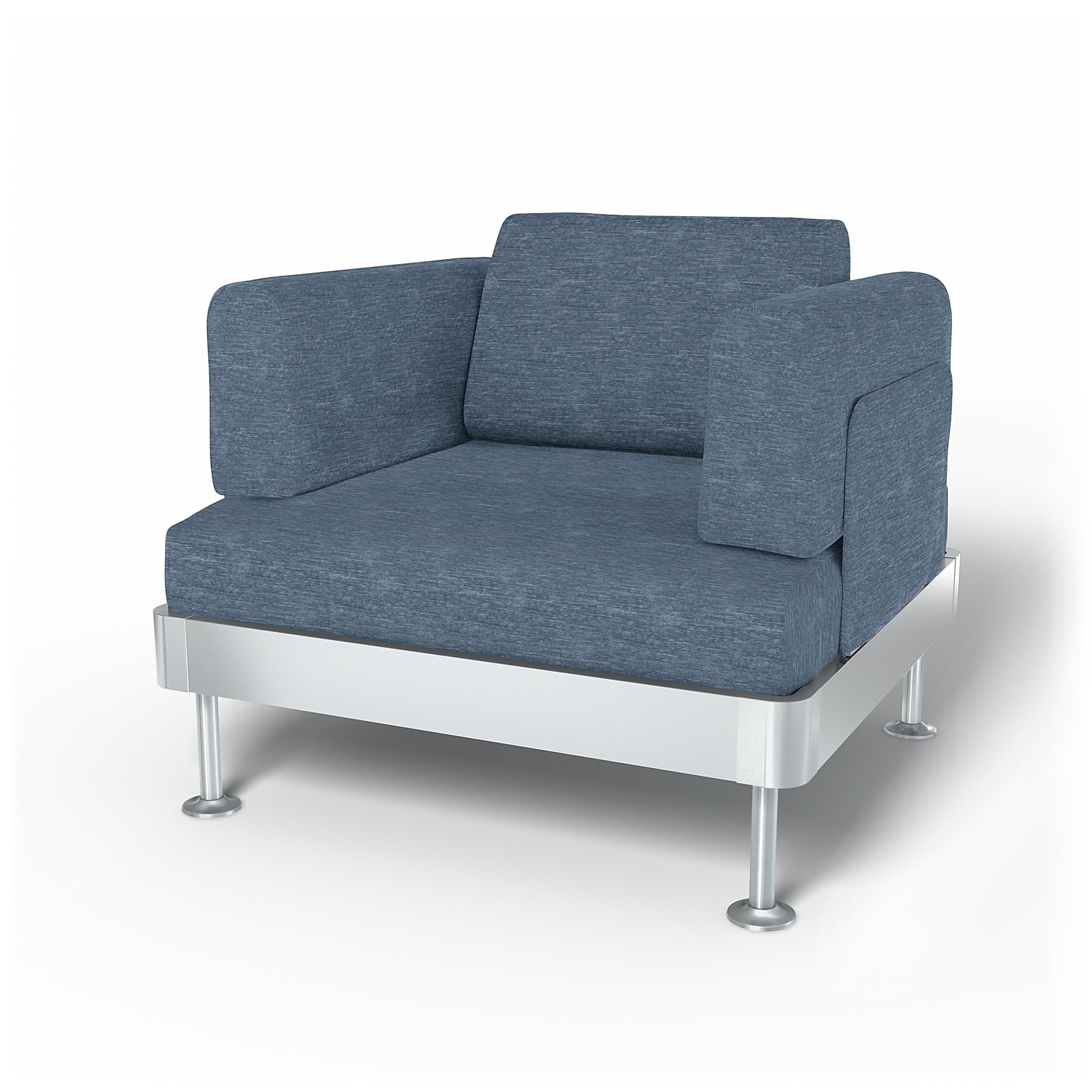 IKEA - Delaktig Armchair Cover, Mineral Blue, Velvet - Bemz