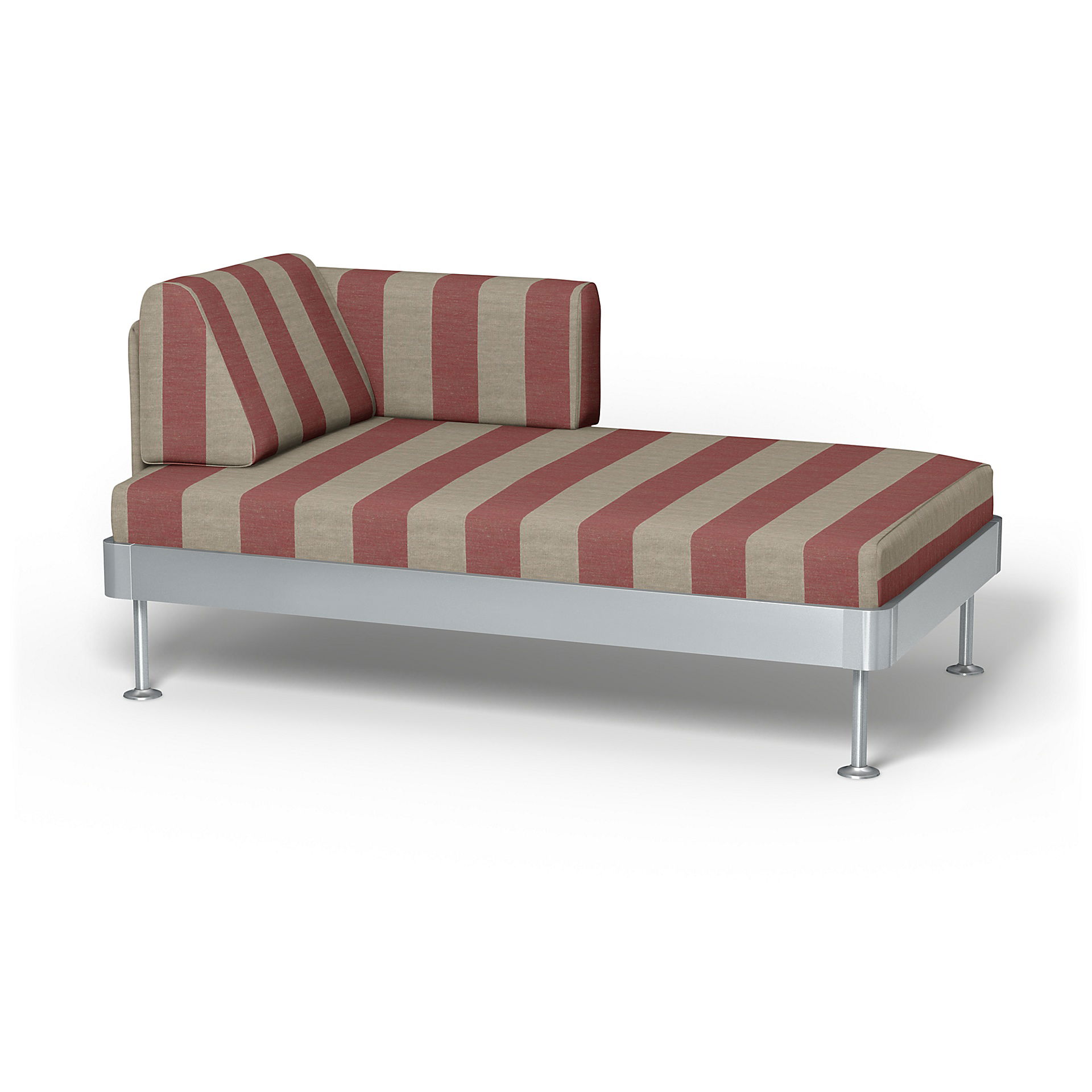 IKEA - Delaktig Chaise Longue Cover, Soft Red, Linen - Bemz