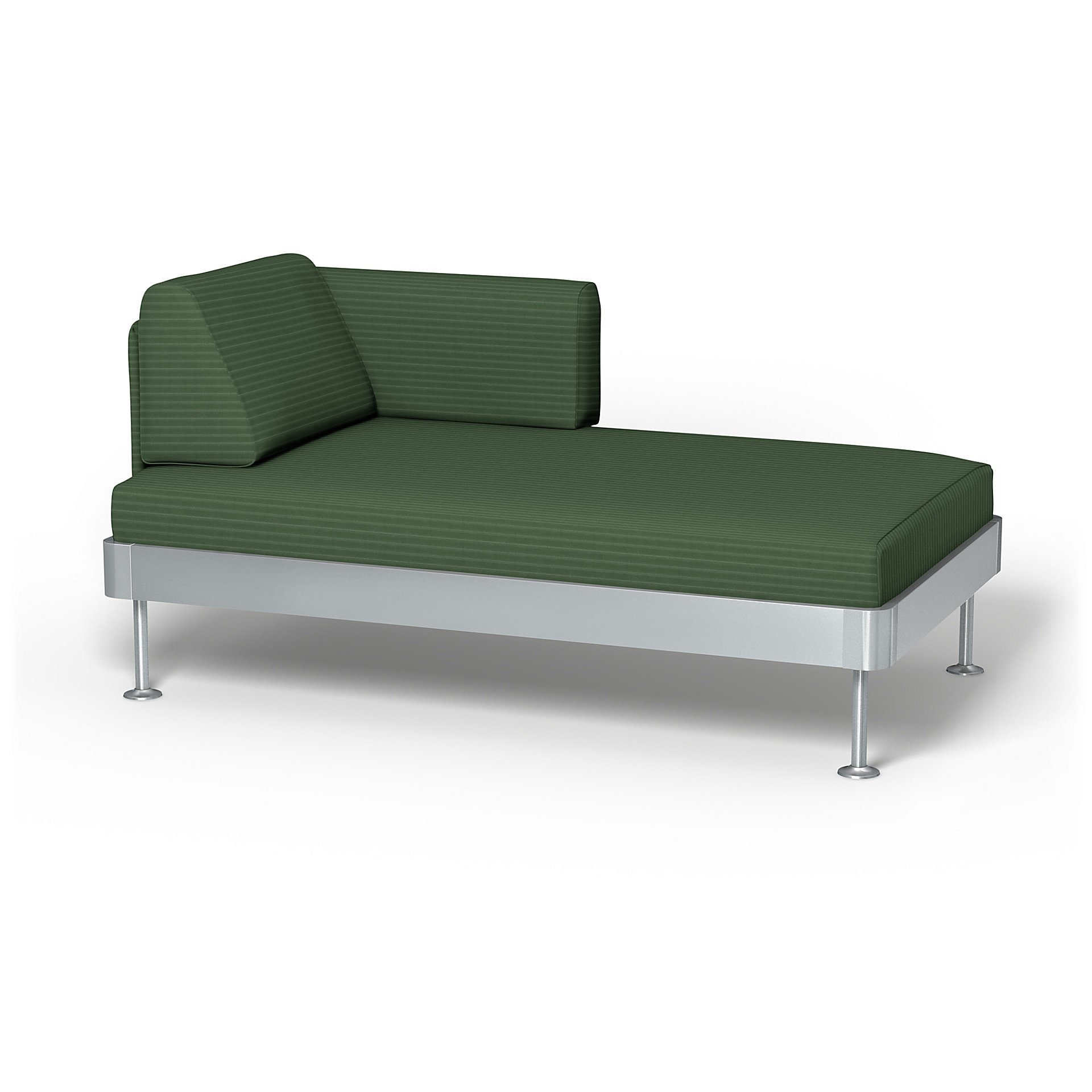 IKEA - Delaktig Chaise Longue Cover, Palm Green, Corduroy - Bemz