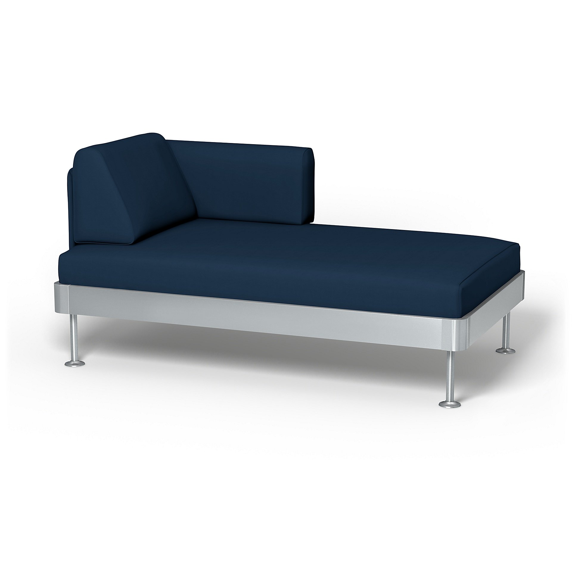 IKEA - Delaktig Chaise Longue Cover, Deep Navy Blue, Cotton - Bemz
