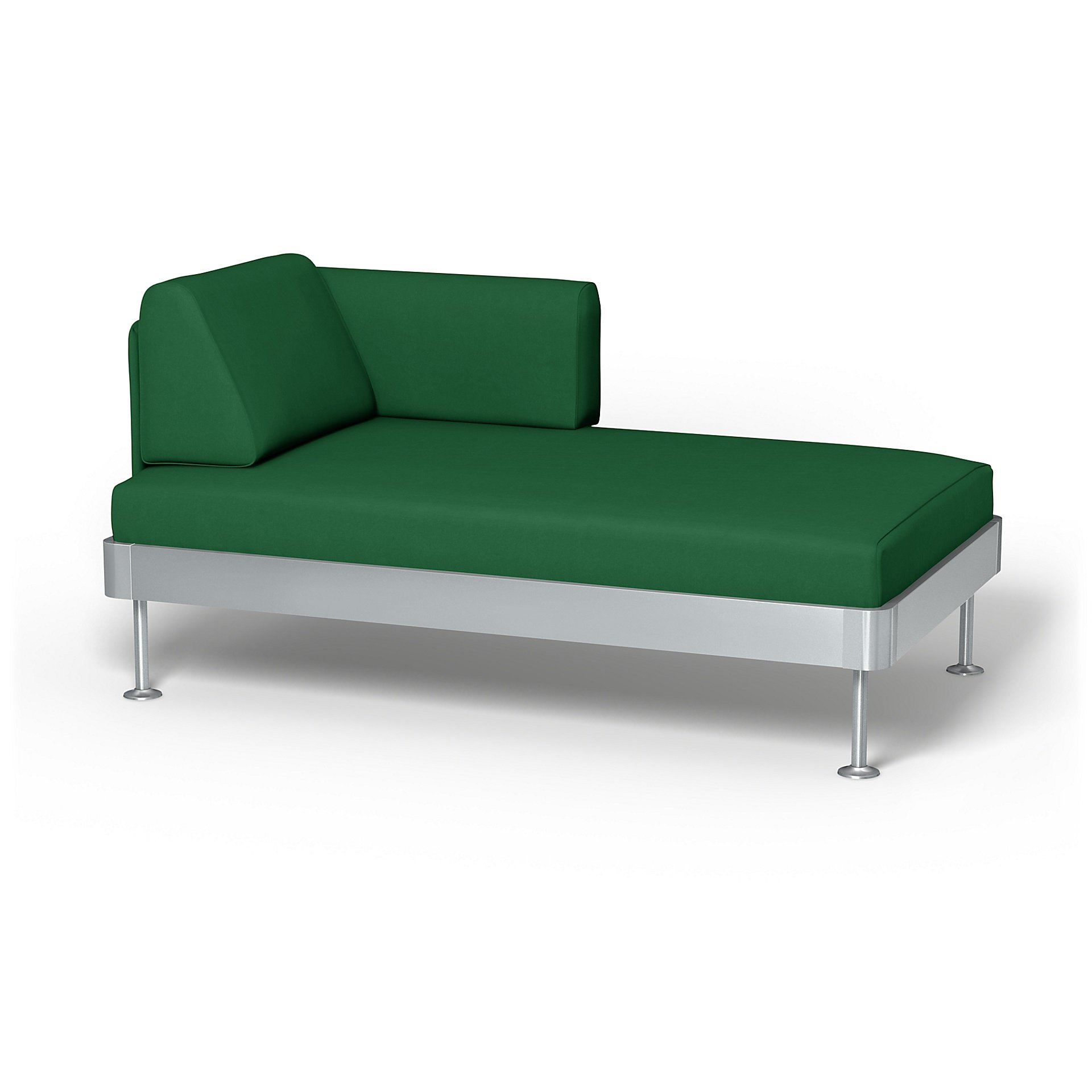 IKEA - Delaktig Chaise Longue Cover, Abundant Green, Velvet - Bemz
