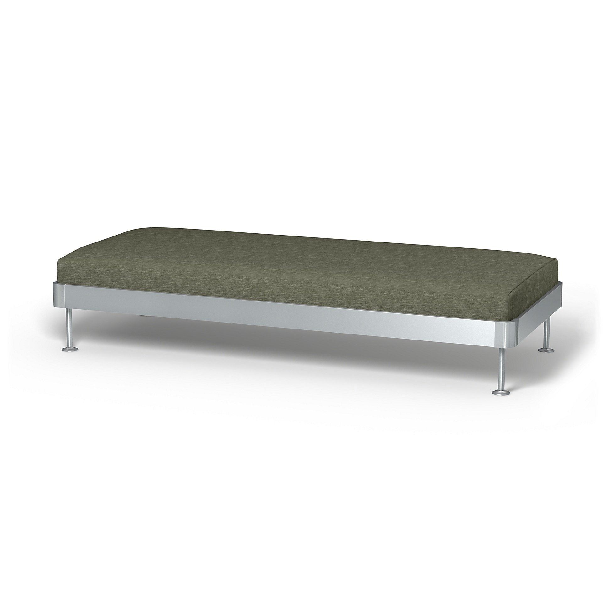 IKEA - Delaktig 3 Seat Platform Cover, Green Grey, Velvet - Bemz