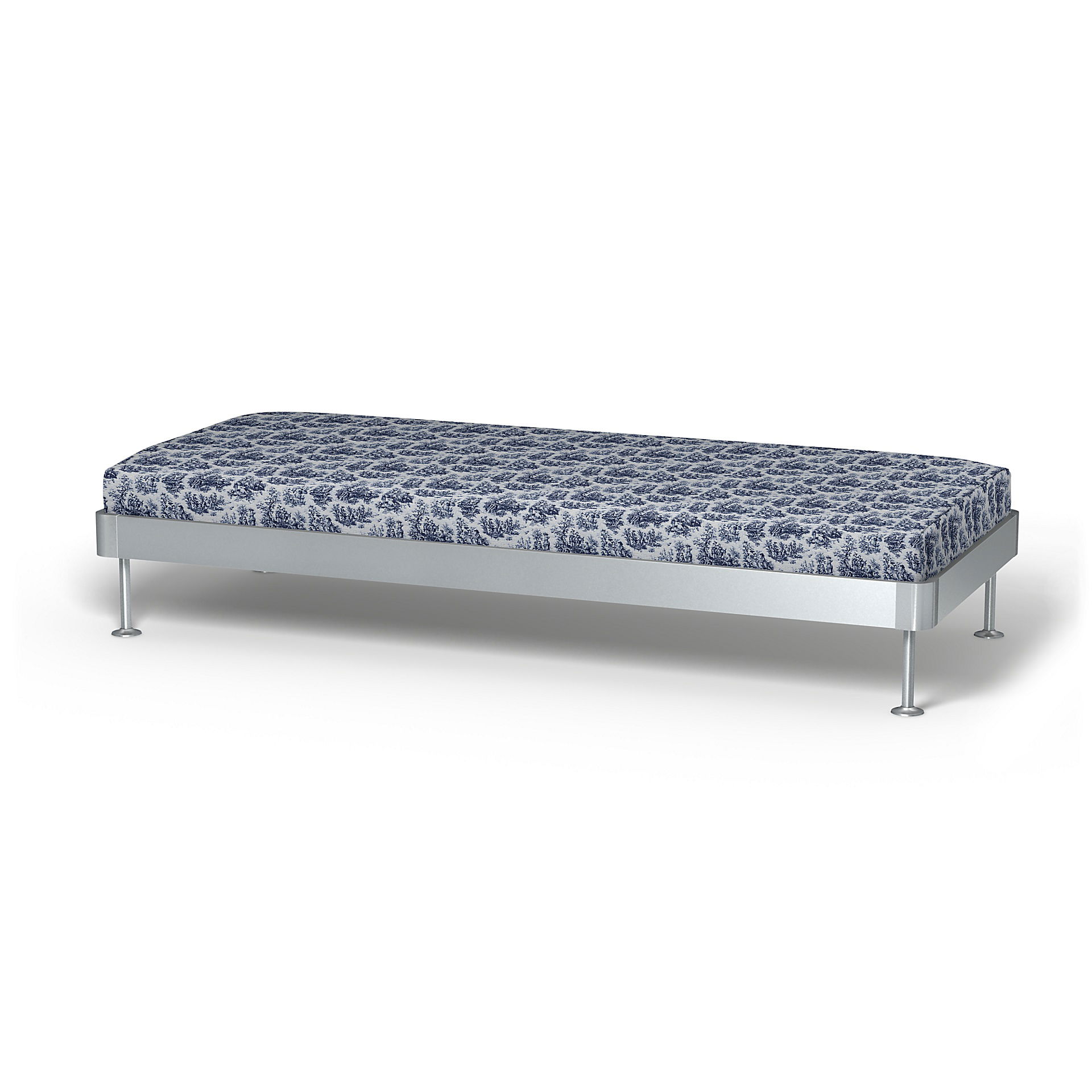 IKEA - Delaktig 3 Seat Platform Cover, Dark Blue, Bouclé & Texture - Bemz