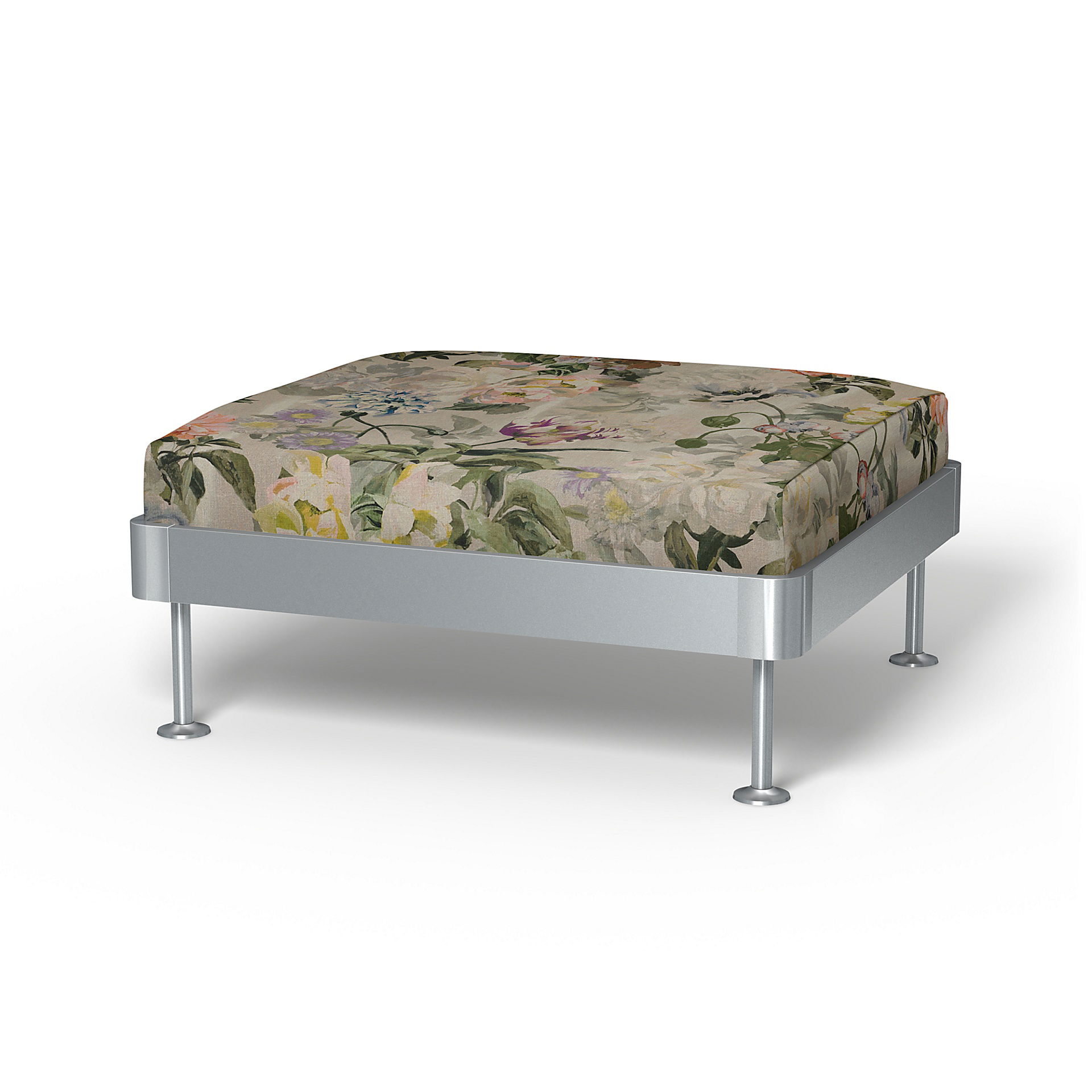 IKEA - Överdrag till Delaktig 1-sitsplattform, Delft Flower - Tuberose, Linne - Bemz