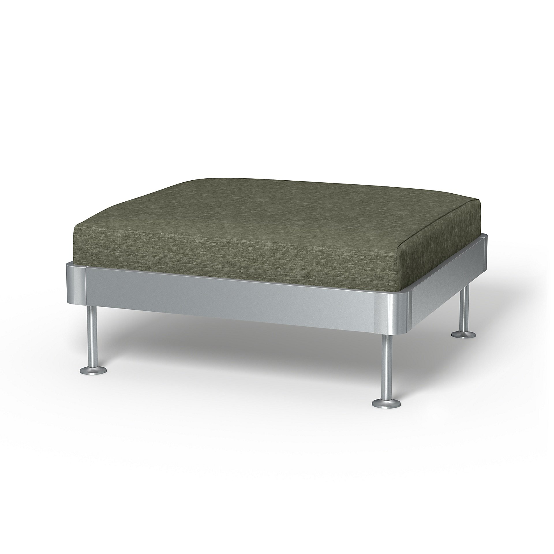 IKEA - Delaktig 1 Seat Platform Cover, Green Grey, Velvet - Bemz
