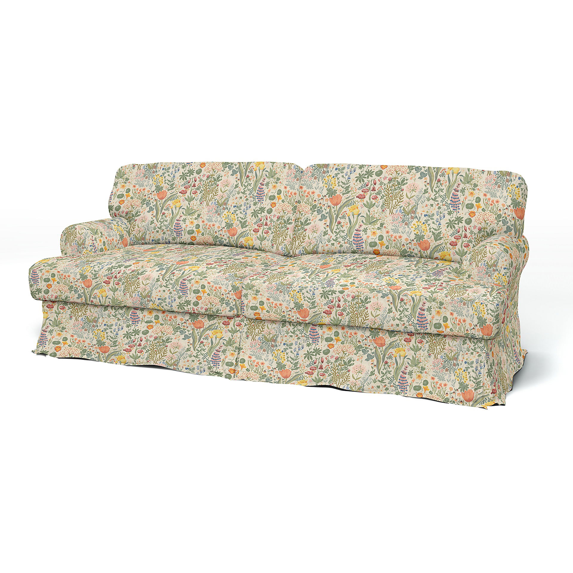 IKEA - Ekeskog Sofa Bed Cover, Blomsterhav Light, BEMZ x BORÅSTAPETER COLLECTION - Bemz