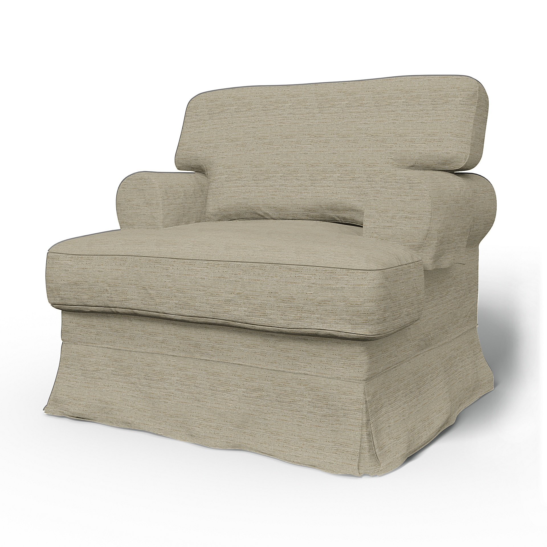 IKEA - Ekeskog Armchair Cover, Light Sand, Boucle & Texture - Bemz