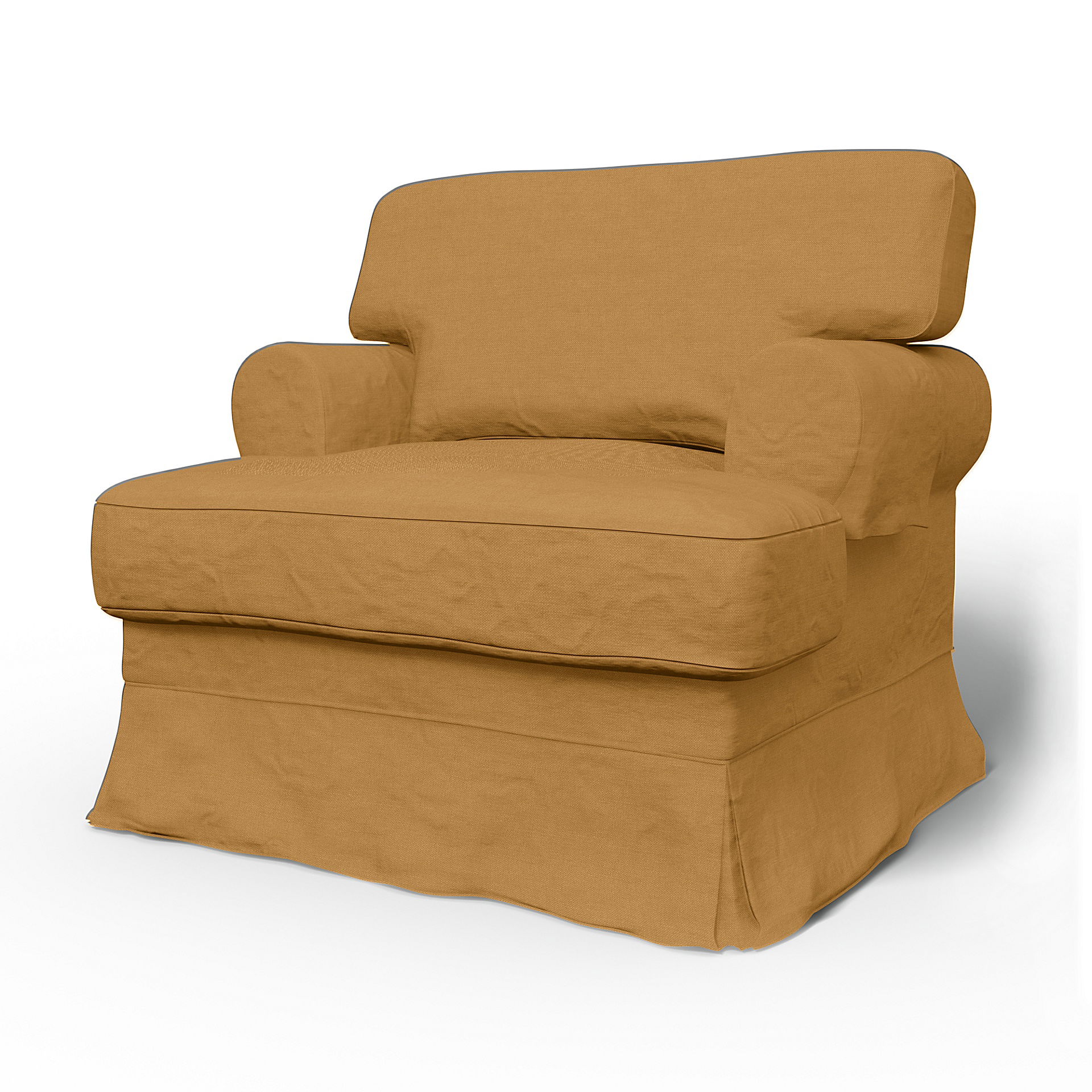 IKEA - Ekeskog Armchair Cover, Mustard, Linen - Bemz
