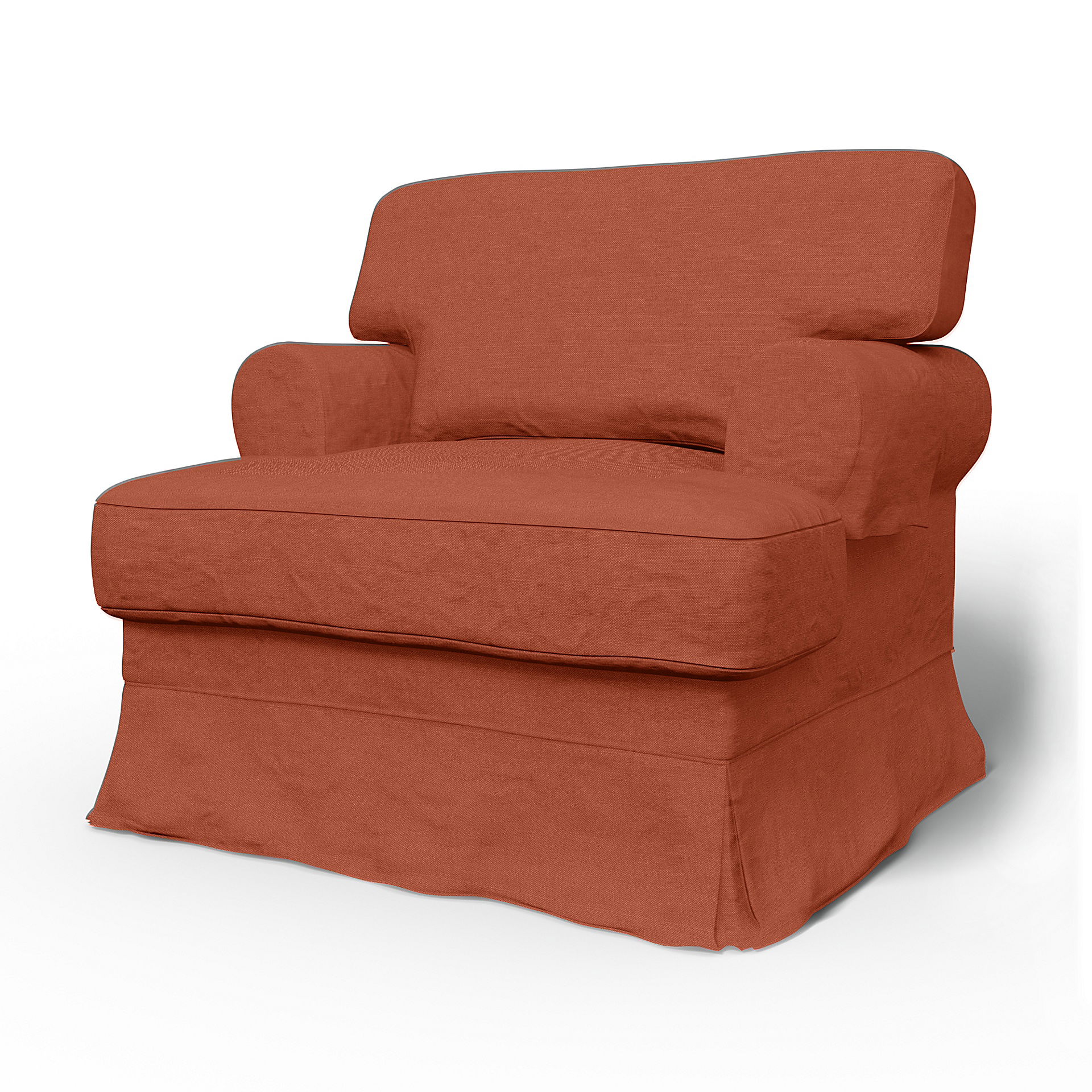 IKEA - Ekeskog Armchair Cover, Burnt Orange, Linen - Bemz