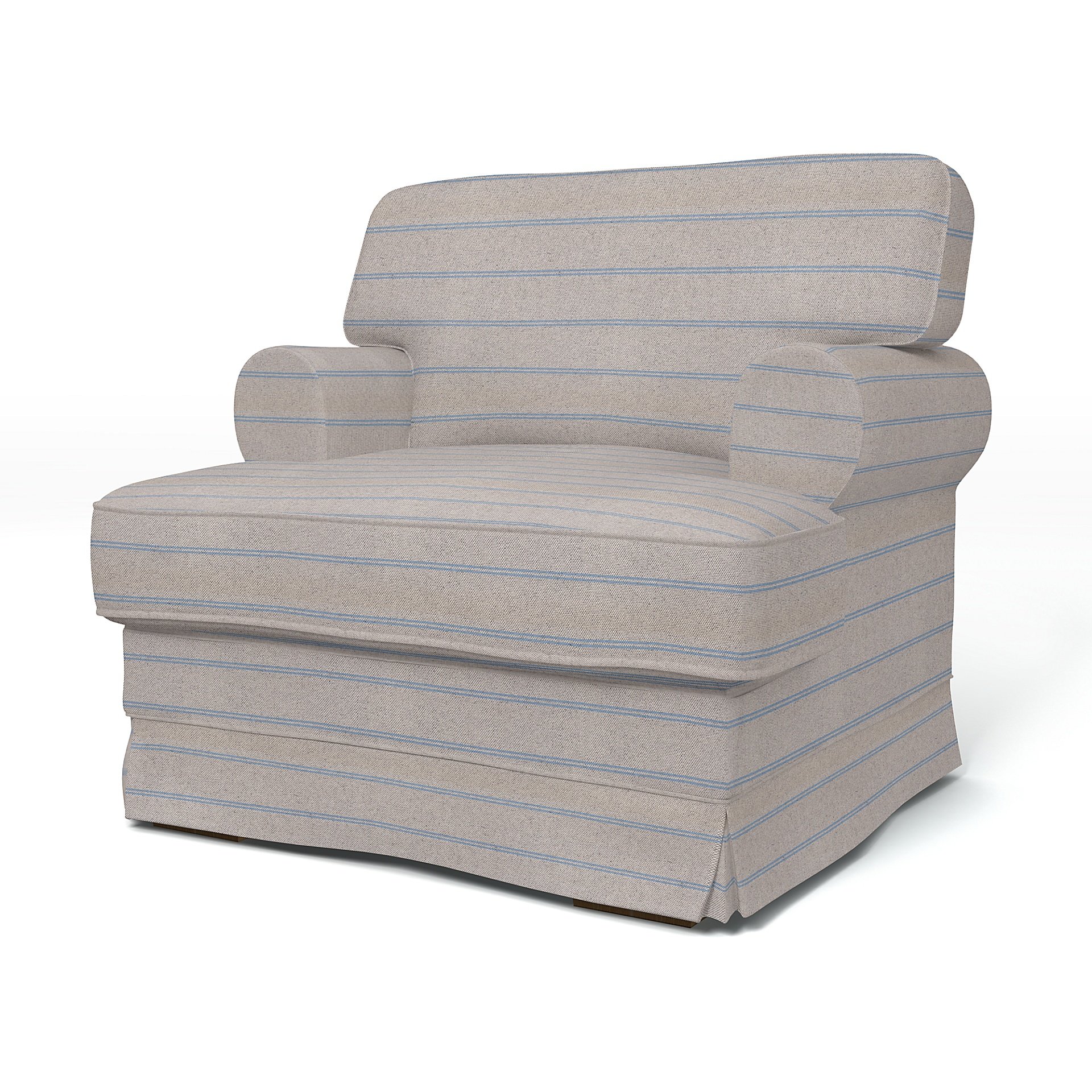 IKEA - Ekeskog Armchair Cover, Blue Stripe, Cotton - Bemz