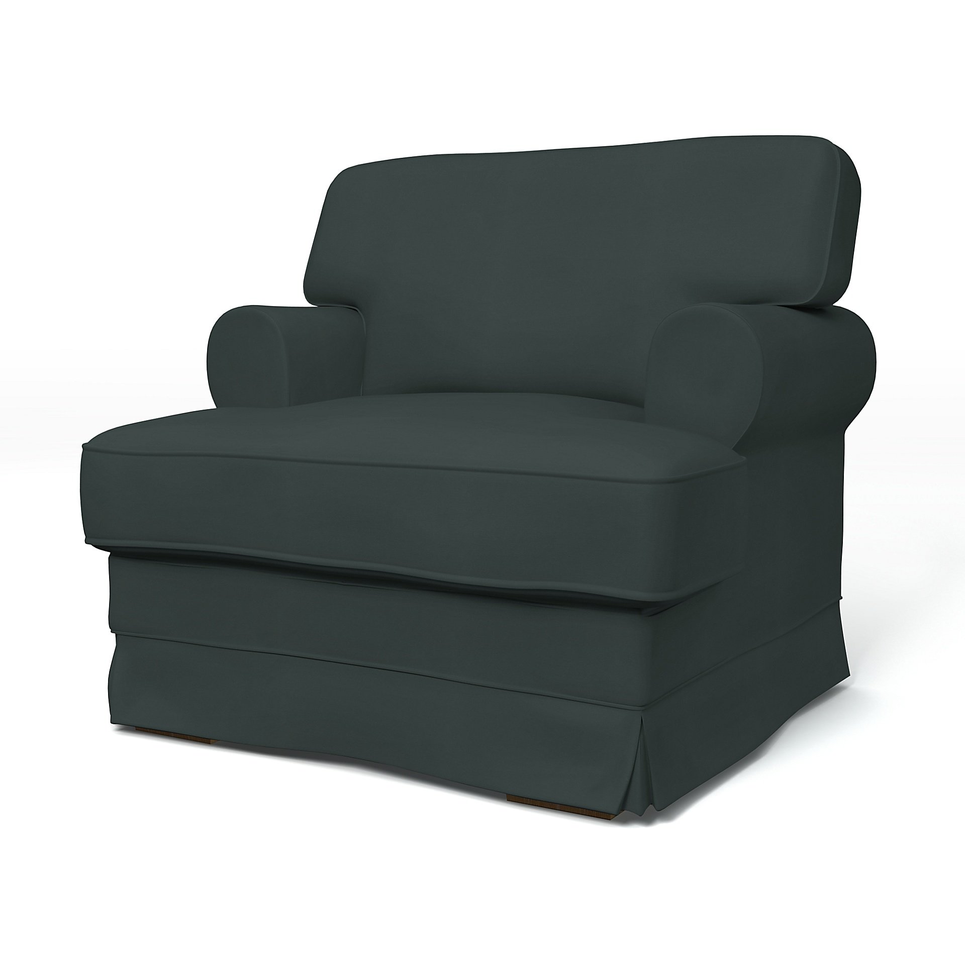 IKEA - Ekeskog Armchair Cover, Graphite Grey, Cotton - Bemz