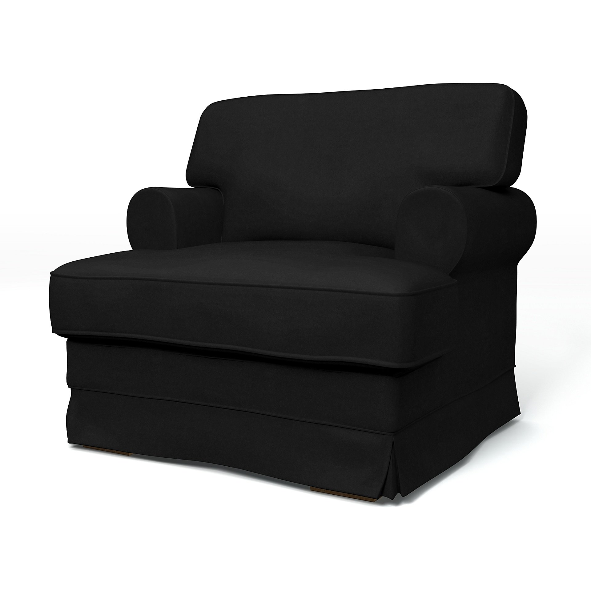 IKEA - Ekeskog Armchair Cover, Black, Velvet - Bemz