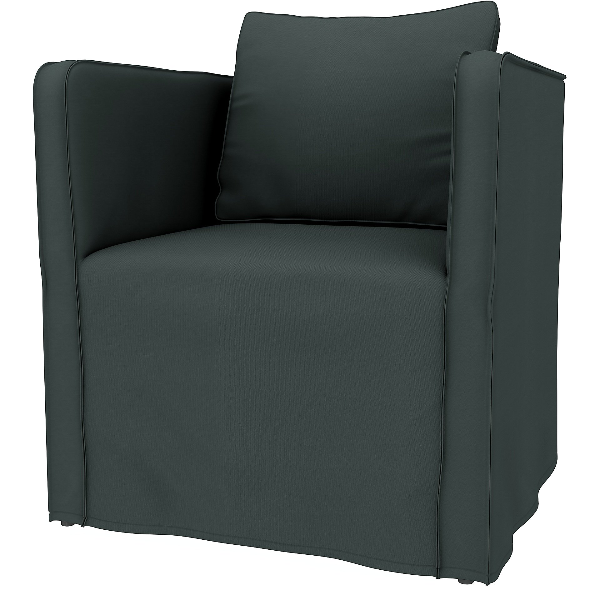 IKEA - Ekero armchair cover, Graphite Grey, Cotton - Bemz