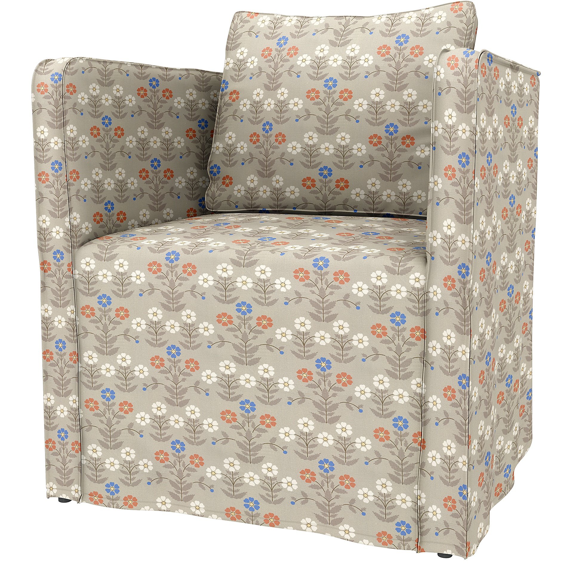 IKEA - Ekero armchair cover, Sippor Blue/Orange, BEMZ x BORASTAPETER COLLECTION - Bemz