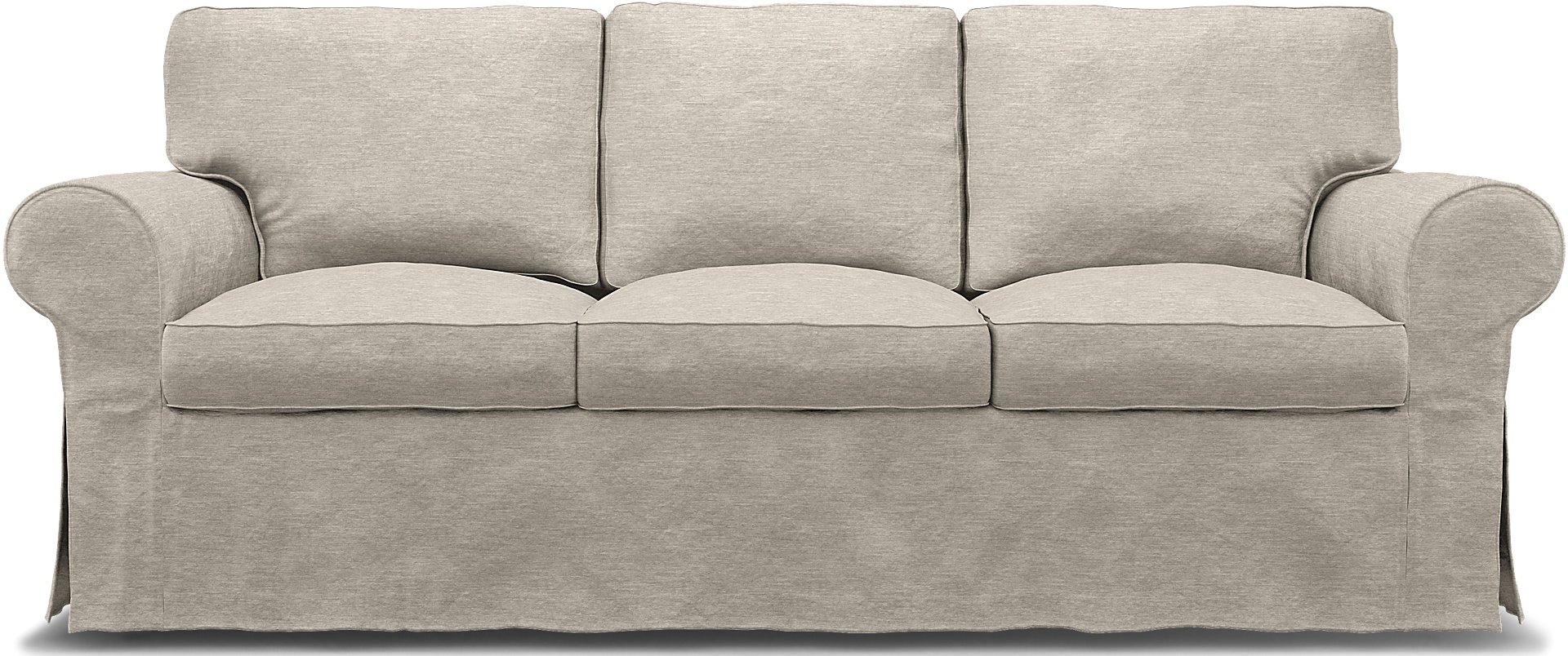 IKEA - Ektorp 3 Seater Sofa Cover, Natural White, Velvet - Bemz
