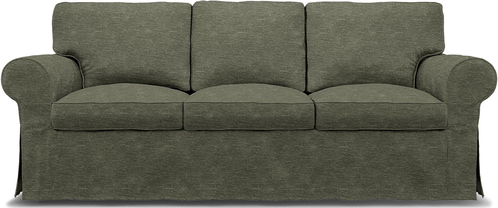 IKEA - Överdrag till Ektorp 3-sitssoffa, Green Grey, Sammet - Bemz