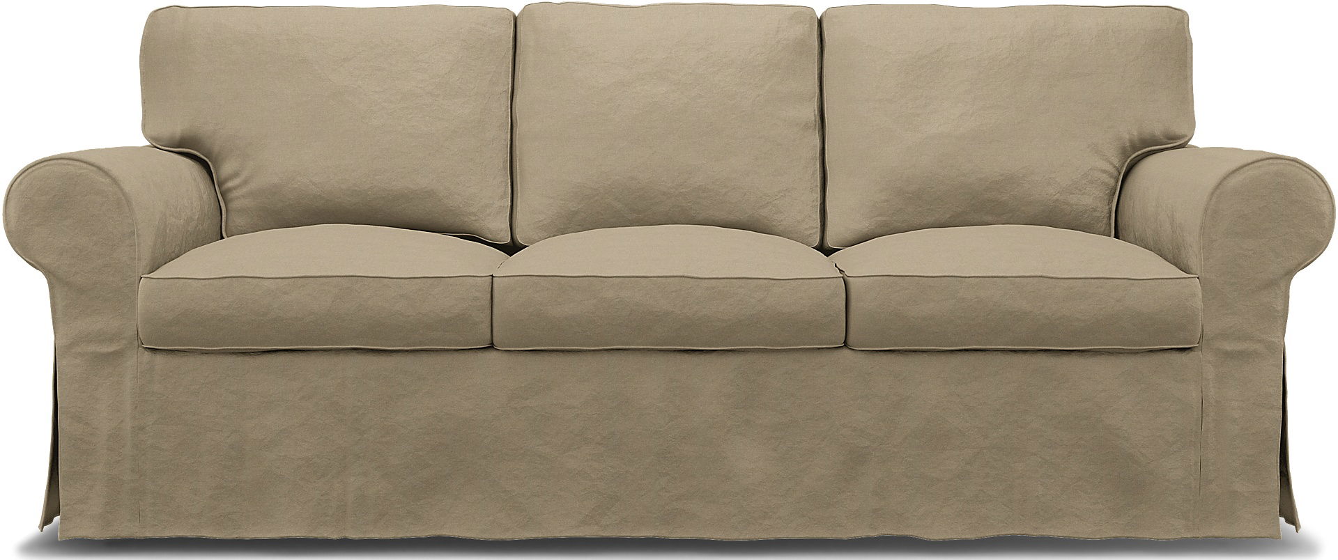 IKEA - Ektorp 3 Seater Sofa Cover, Tan, Linen - Bemz