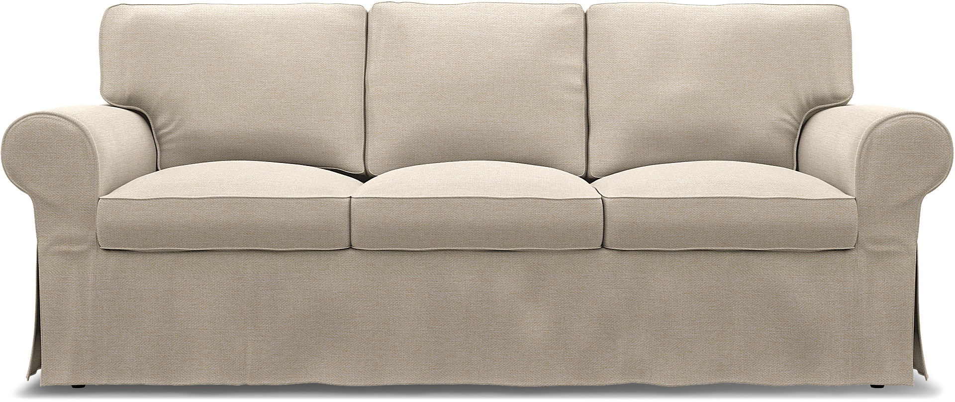 IKEA - Överdrag till Ektorp 3-sitssoffa, Natural, BOUCLÉ & TEXTUR - Bemz