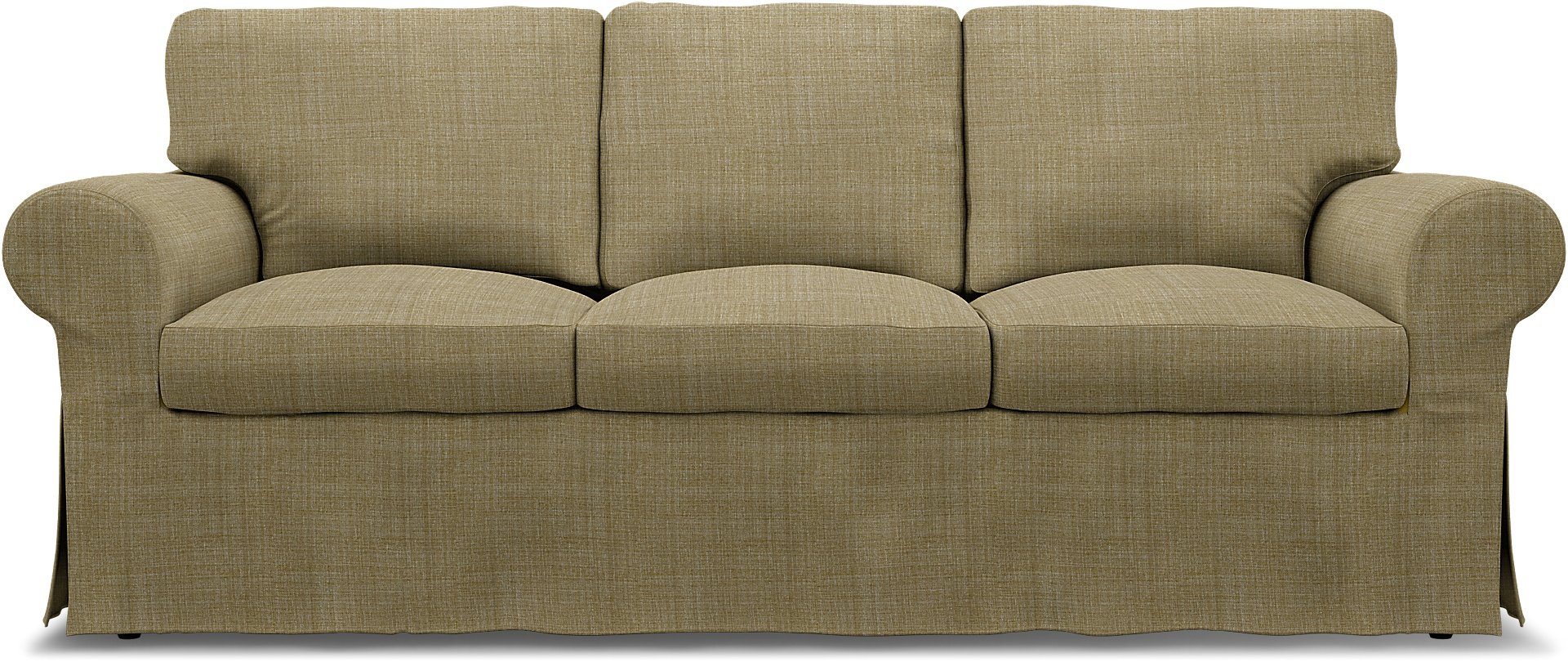 IKEA - Ektorp 3 Seater Sofa Cover, Dusty Yellow, Boucle & Texture - Bemz