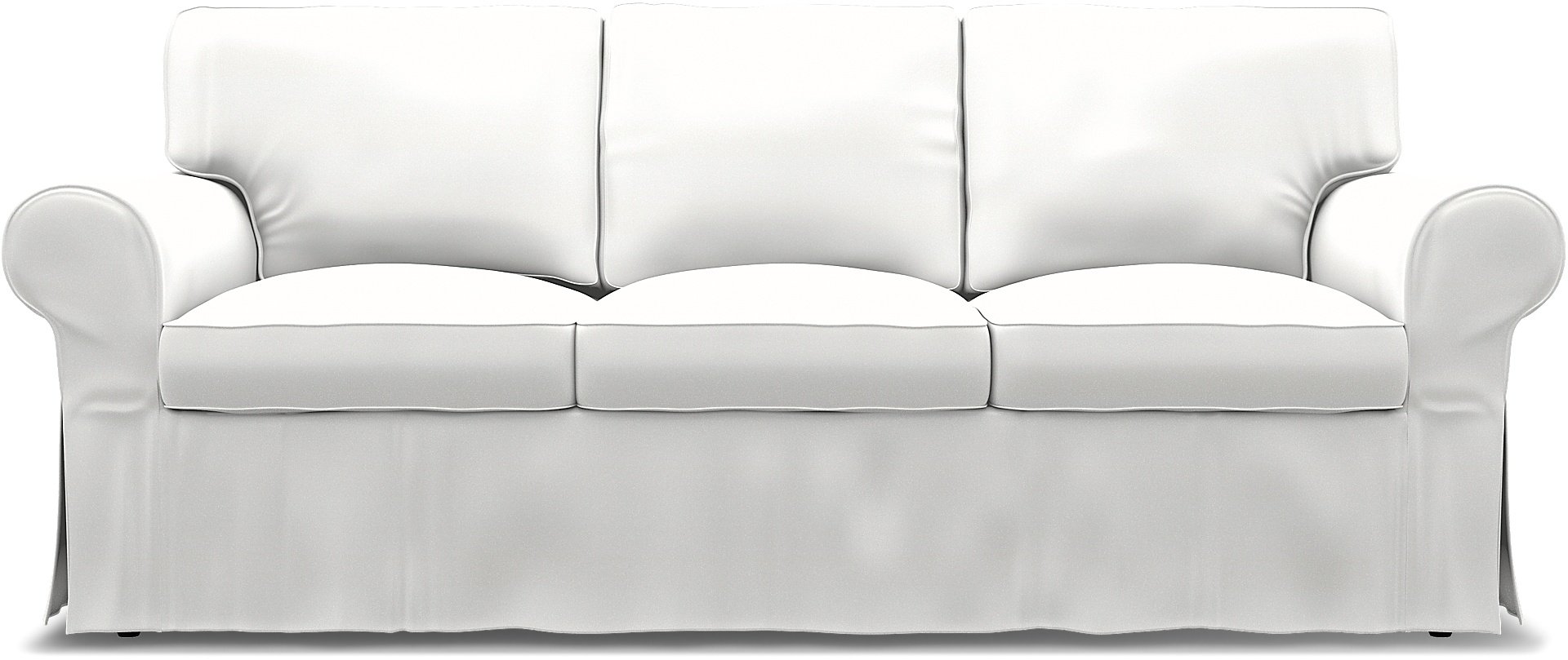 IKEA - Ektorp 3 Seater Sofa Cover, Absolute White, Linen - Bemz