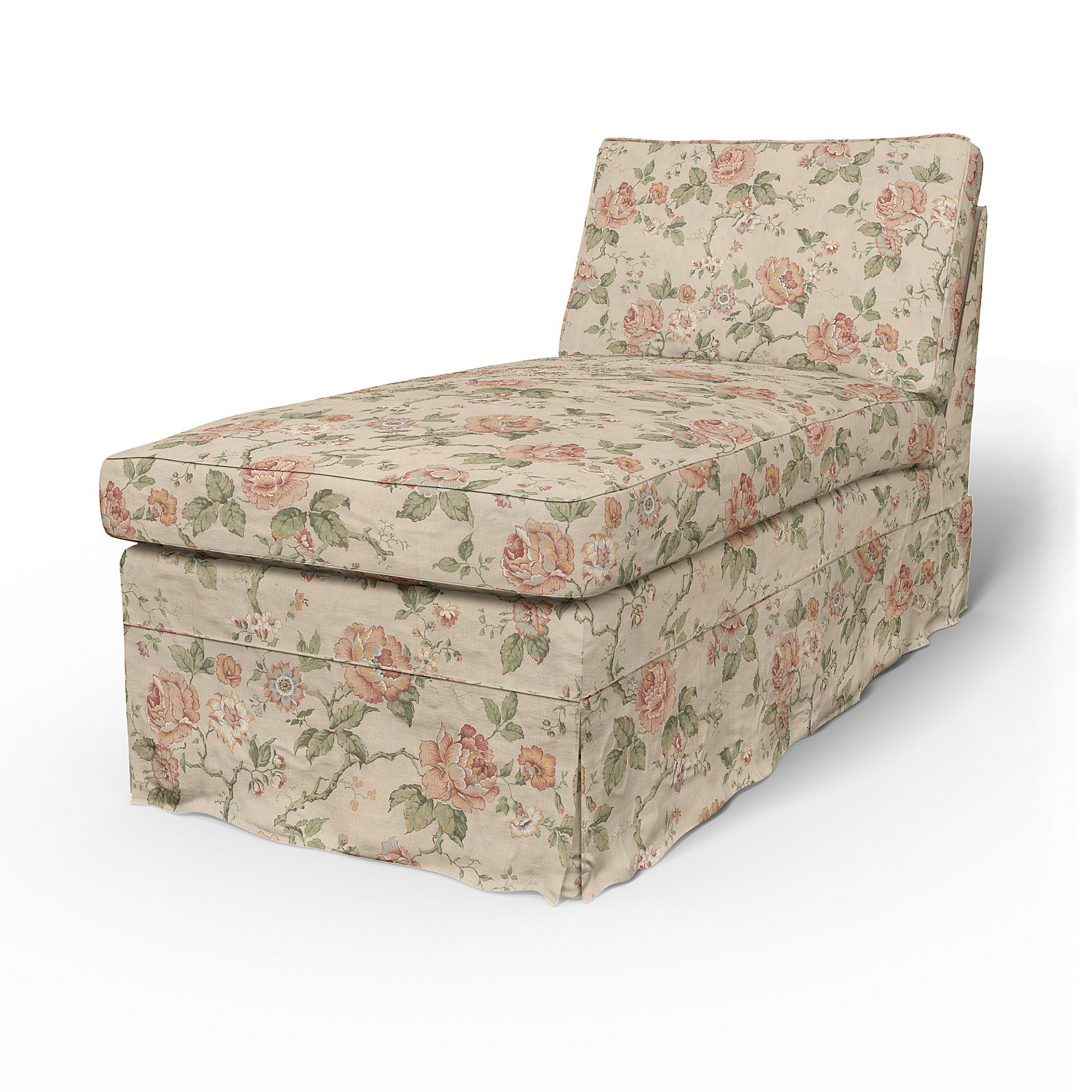 IKEA - Ektorp Chaise Longue Cover, Rosenträd Light, BEMZ x BORÅSTAPETER COLLECTION - Bemz