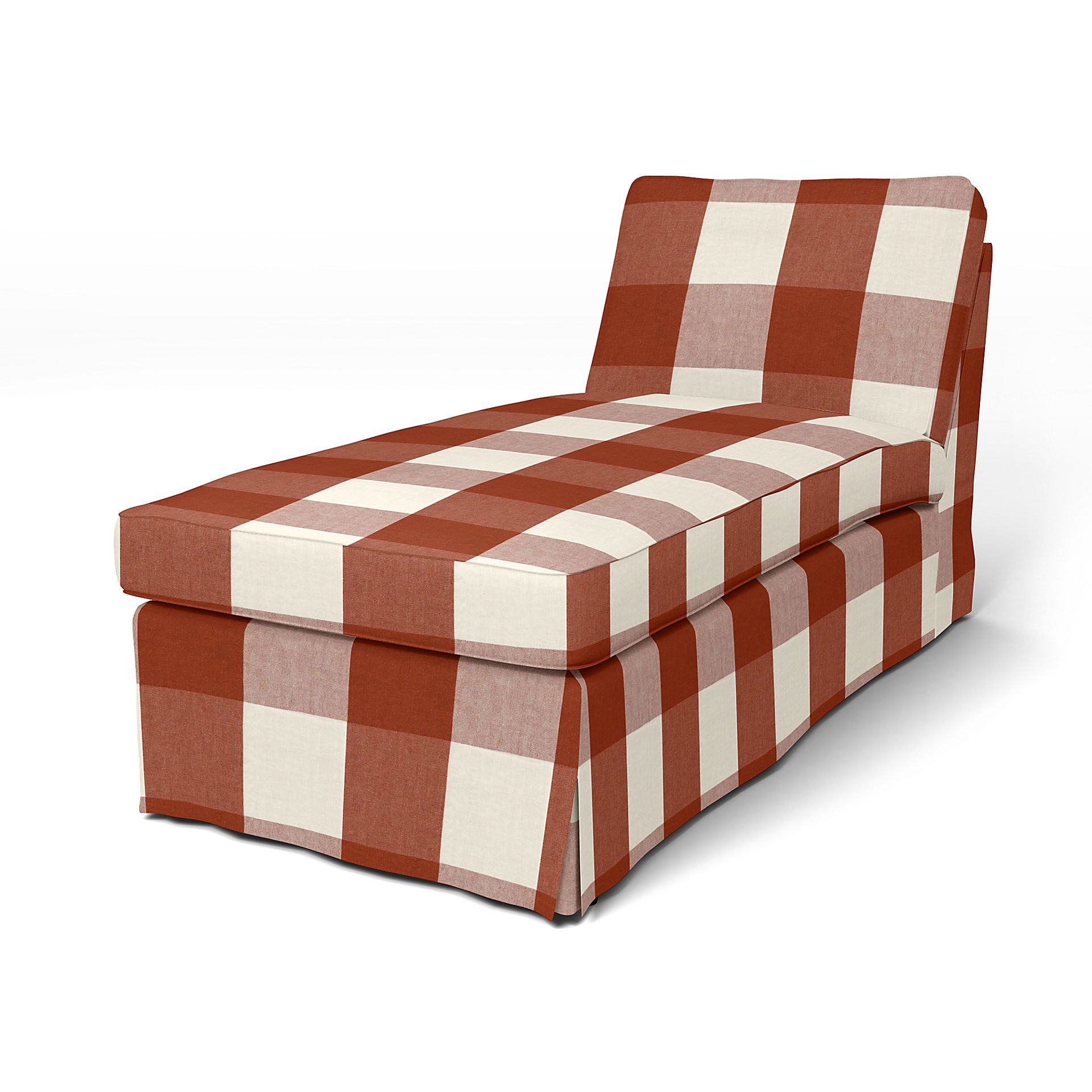 IKEA - Ektorp Chaise Longue Cover, Terracotta, Linen - Bemz