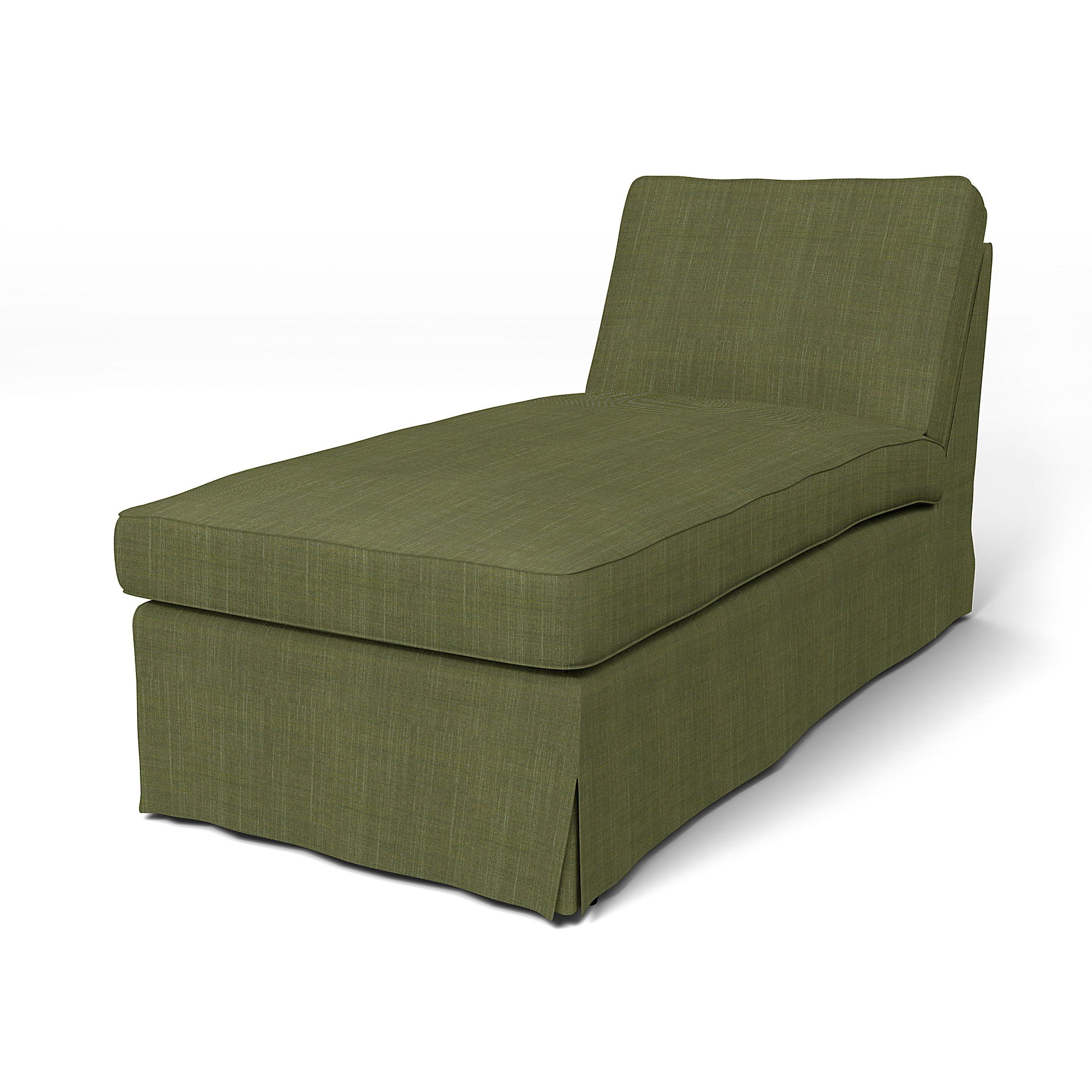 IKEA - Ektorp Chaise Longue Cover, Moss Green, Bouclé & Texture - Bemz