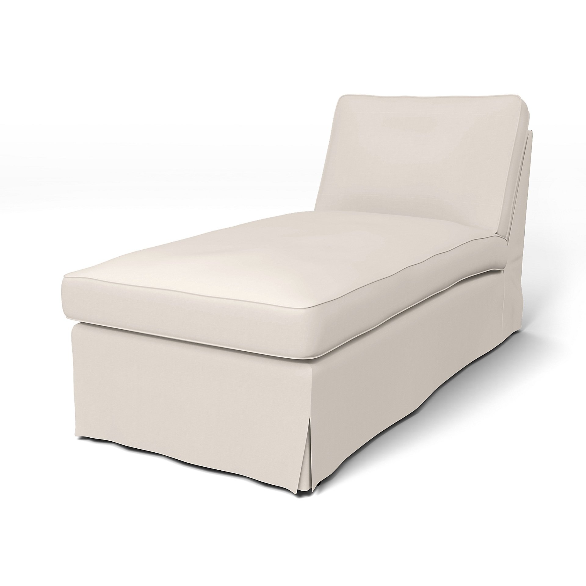 IKEA - Ektorp Chaise Longue Cover, Soft White, Cotton - Bemz