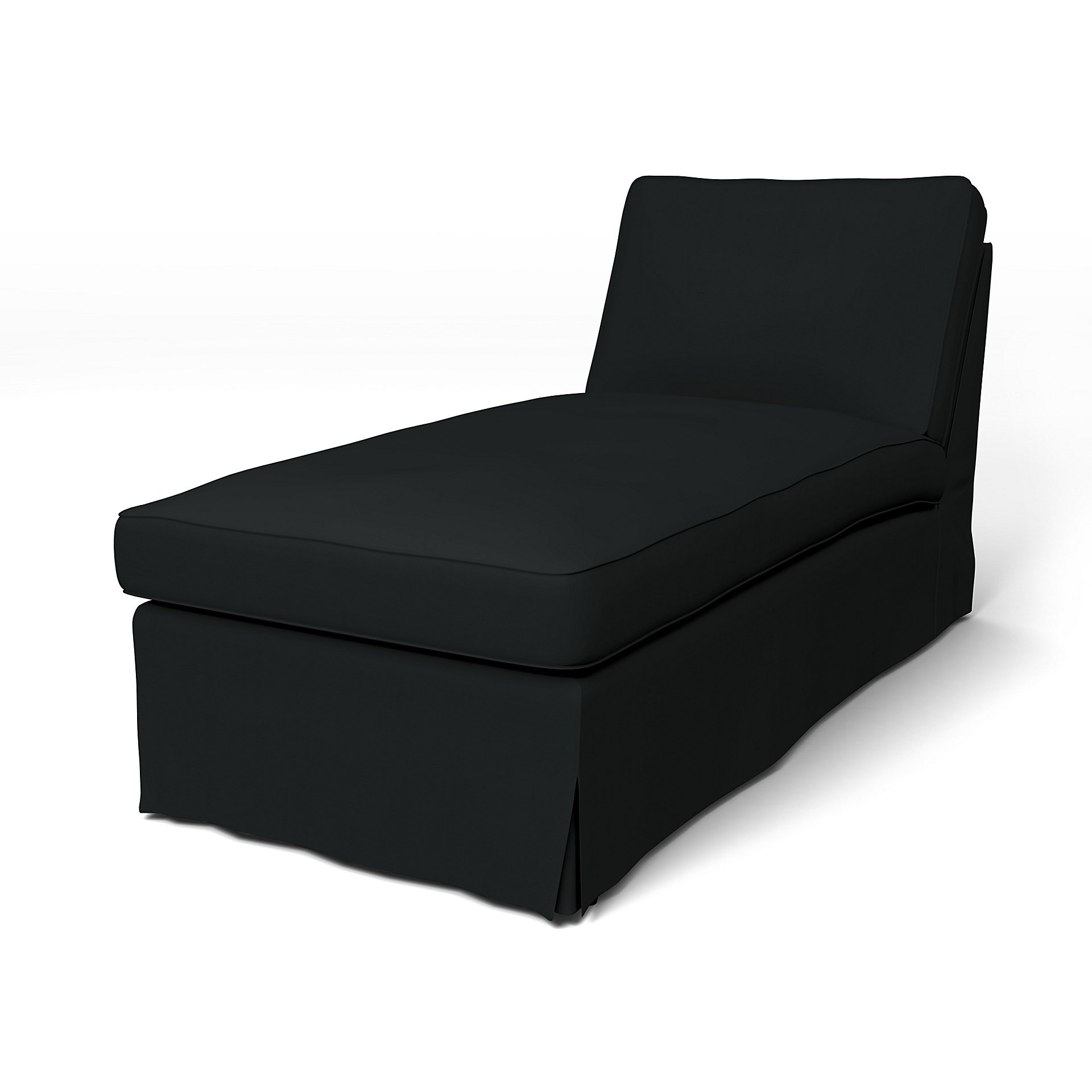 IKEA - Ektorp Chaise Longue Cover, Jet Black, Cotton - Bemz