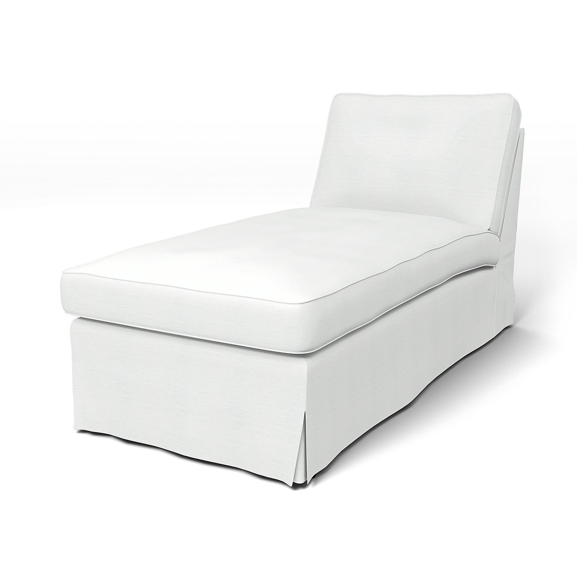 IKEA - Ektorp Chaise Longue Cover, White, Linen - Bemz
