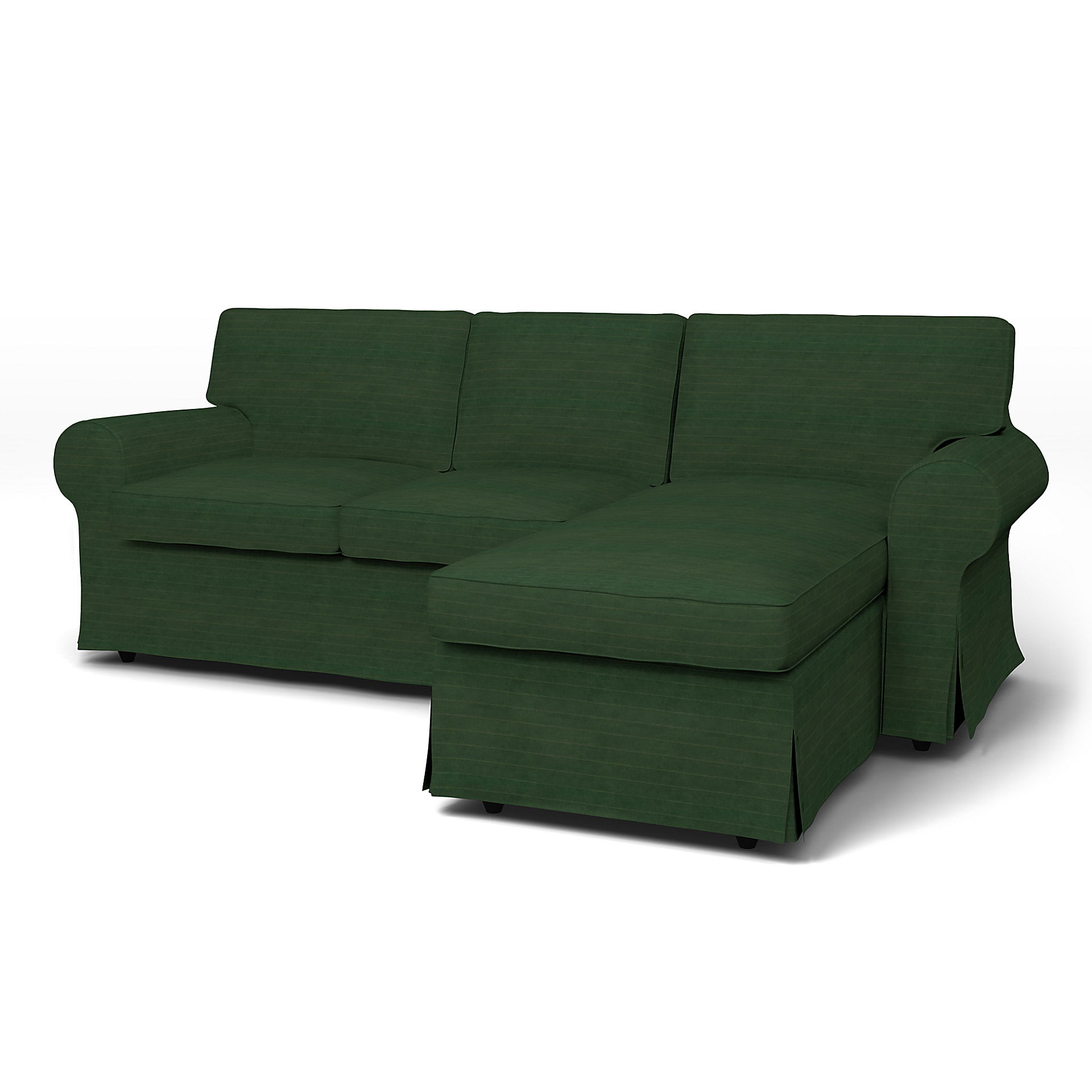 Bemz IKEA - Hoes voor 3-zitsbank Ektorp met chaise longue, Deep Green, DE NATURES’ PALETTE COLLECTION VAN 