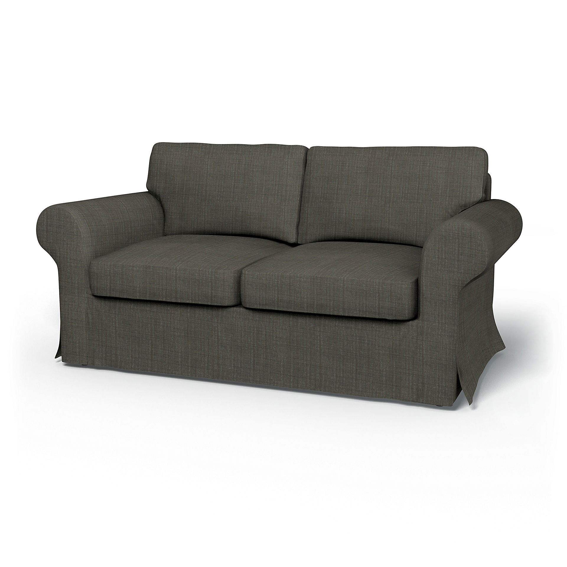 IKEA - Ektorp 2 Seater Sofa Cover, Mole Brown, Boucle & Texture - Bemz