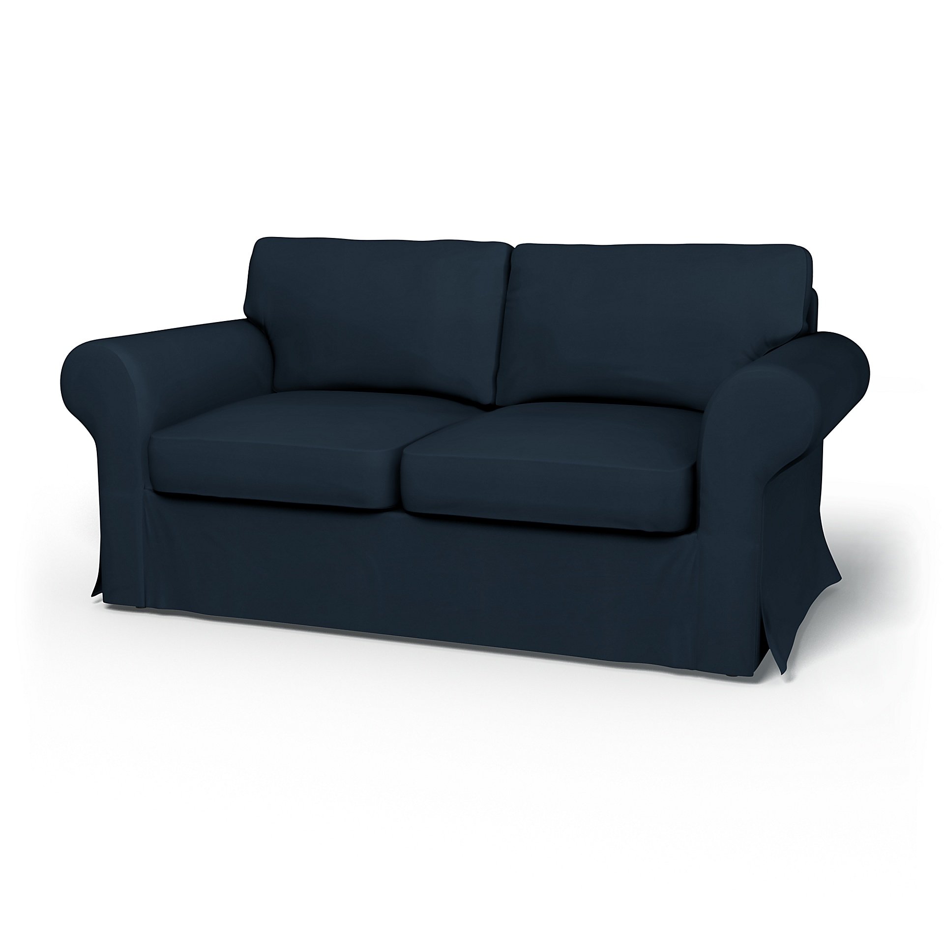 IKEA - Ektorp 2 Seater Sofa Cover, Navy Blue, Cotton - Bemz