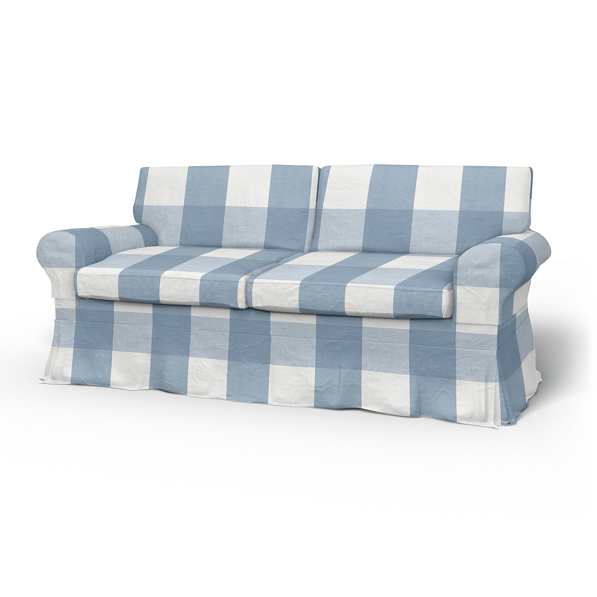 IKEA - Ektorp 2 Seater Sofa Bed Cover, Sky Blue, Linen - Bemz