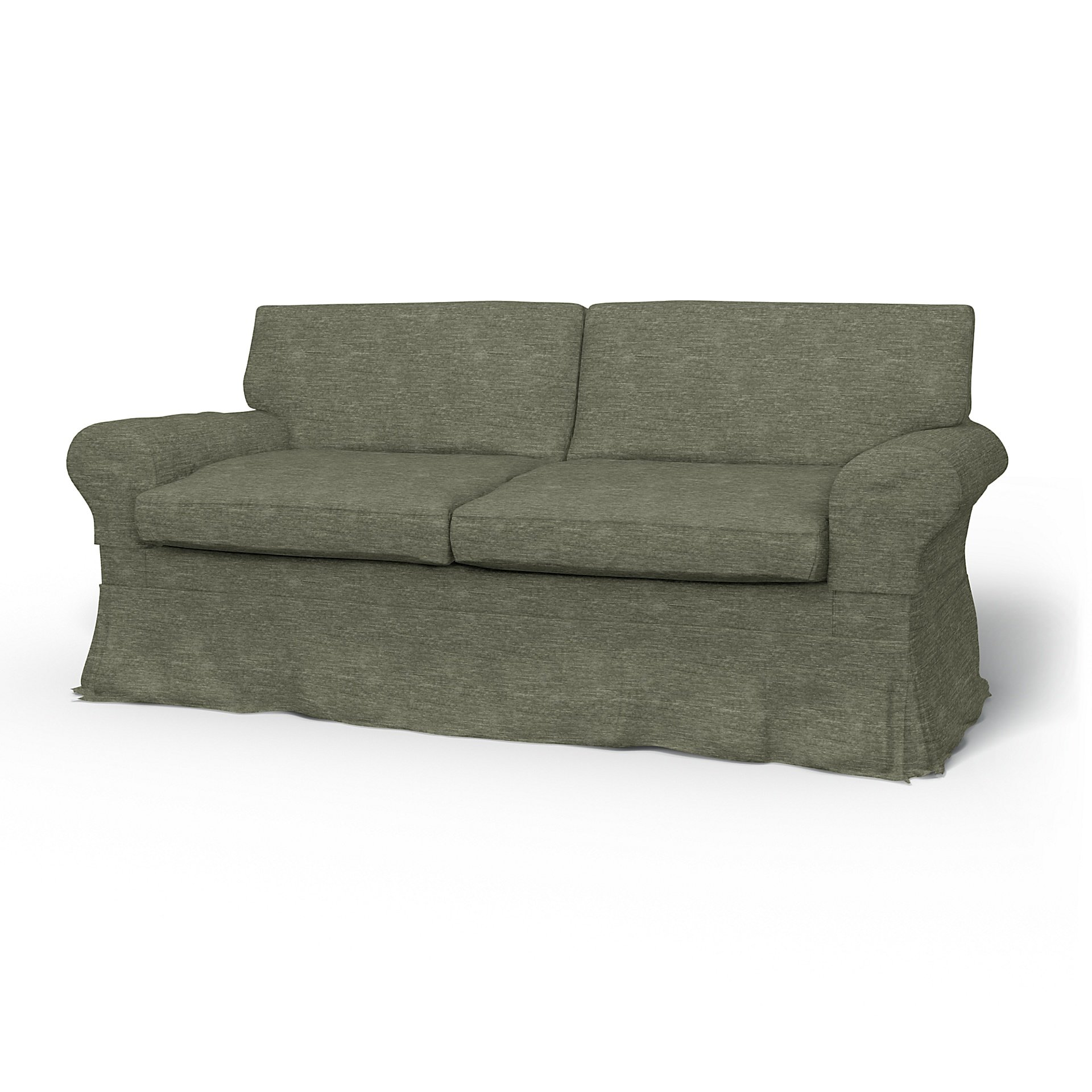 IKEA - Ektorp 2 Seater Sofa Bed Cover, Green Grey, Velvet - Bemz