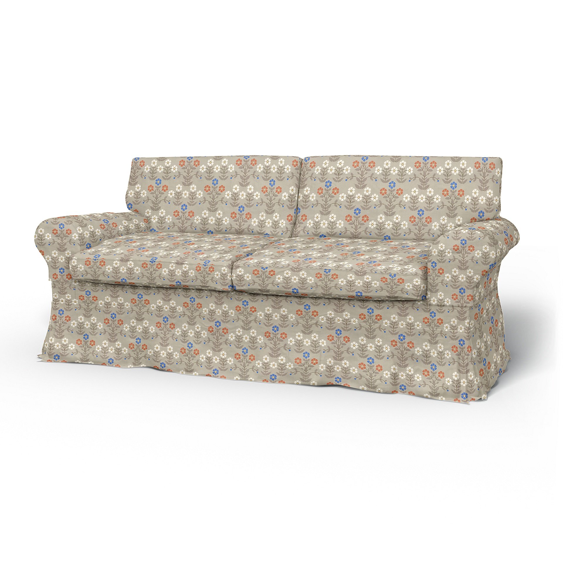 IKEA - Ektorp 2 Seater Sofa Bed Cover, Sippor Blue/Orange, BEMZ x BORASTAPETER COLLECTION - Bemz