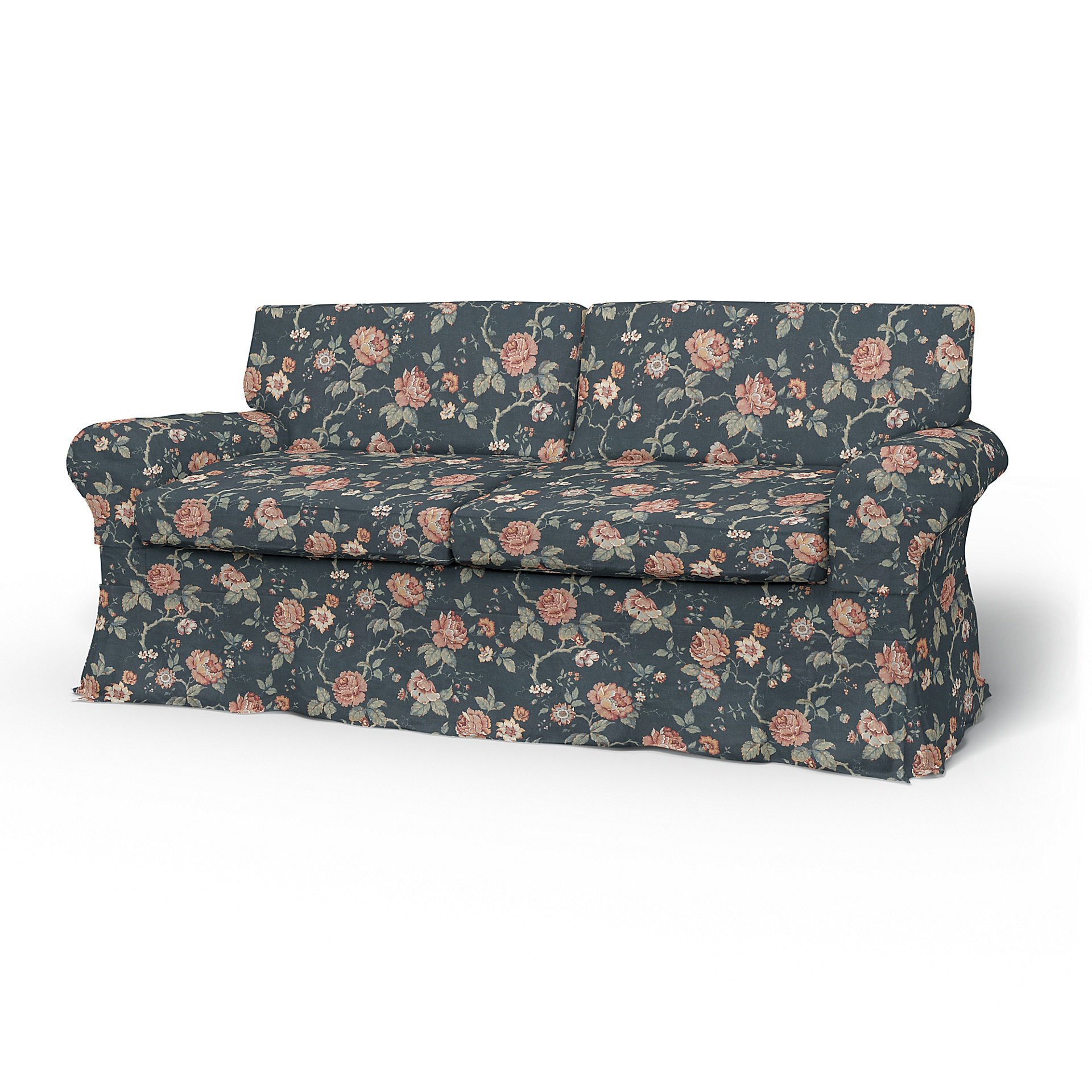 IKEA - Ektorp 2 Seater Sofa Bed Cover, Rosentrad Dark, BEMZ x BORASTAPETER COLLECTION - Bemz