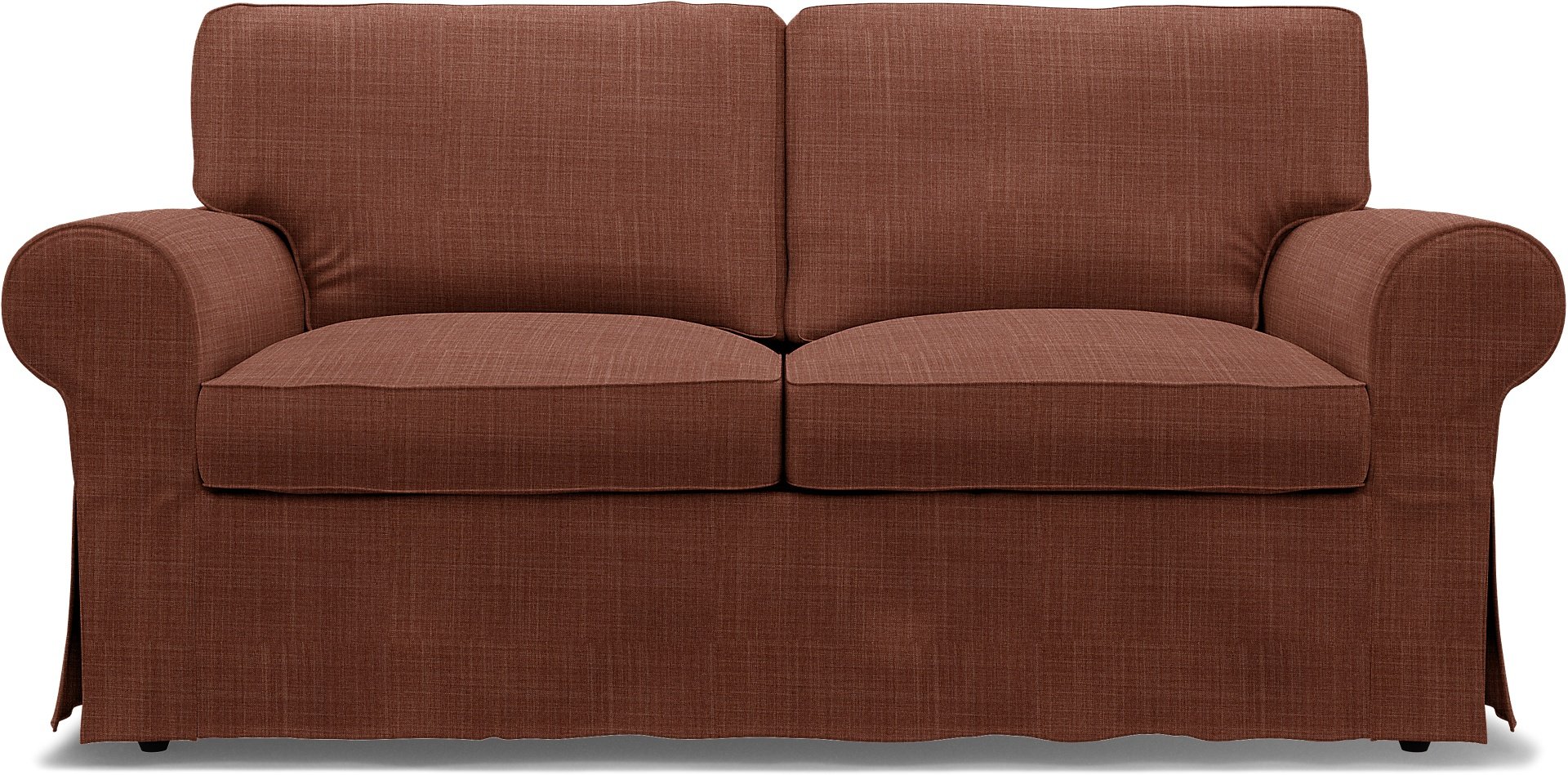IKEA - Ektorp 2 Seater Sofa Bed Cover, Rust, Boucle & Texture - Bemz