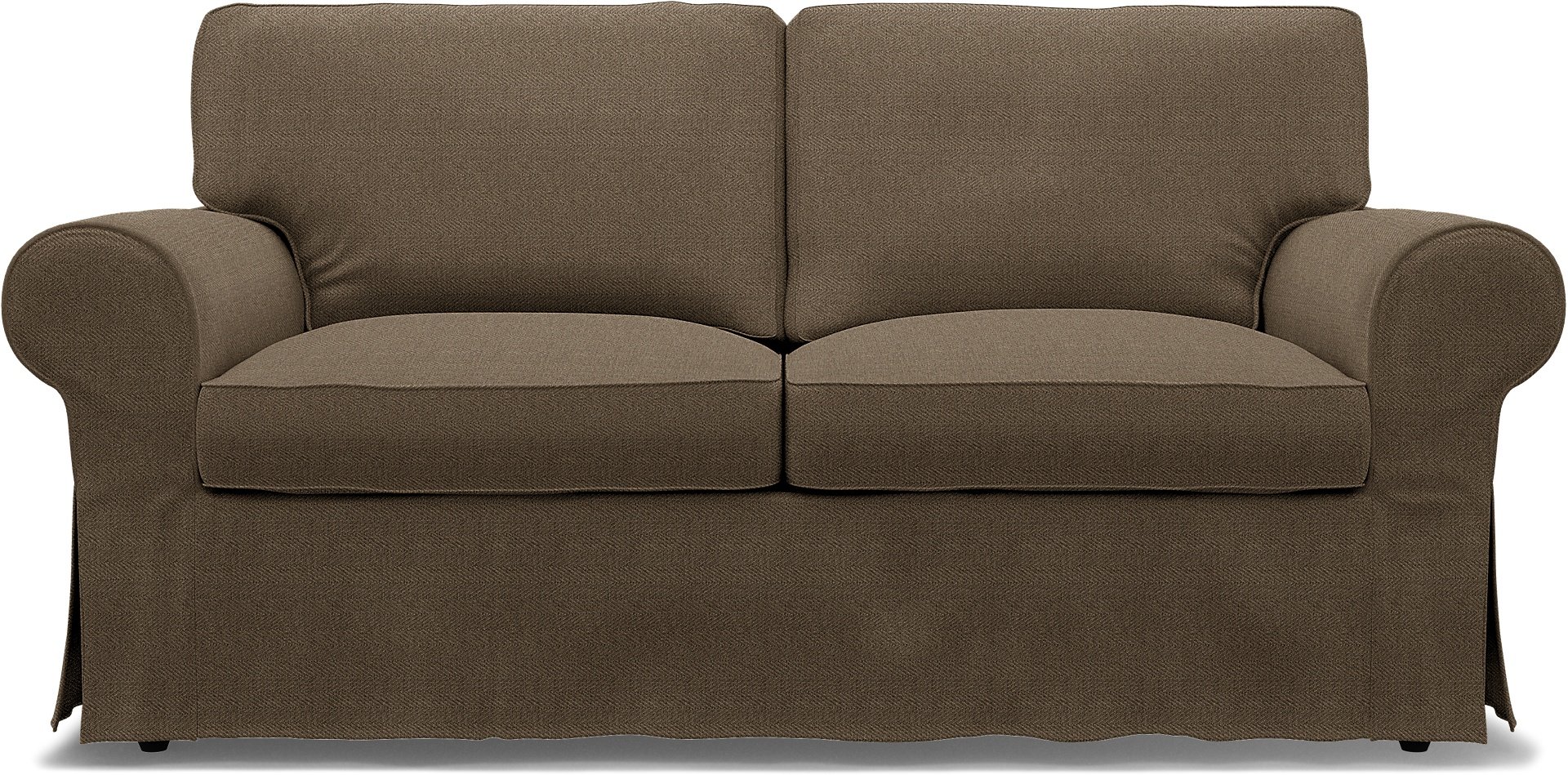IKEA - Ektorp 2 Seater Sofa Bed Cover, Dark Taupe, Boucle & Texture - Bemz