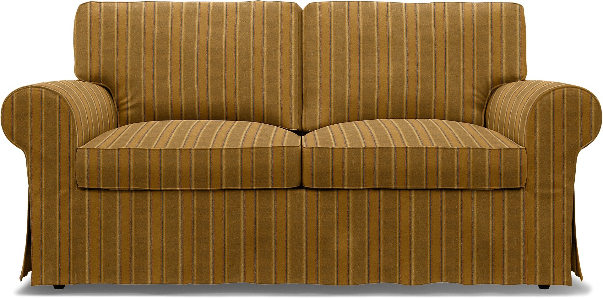 IKEA - Ektorp 2 Seater Sofa Bed Cover, Mustard Stripe, Cotton - Bemz