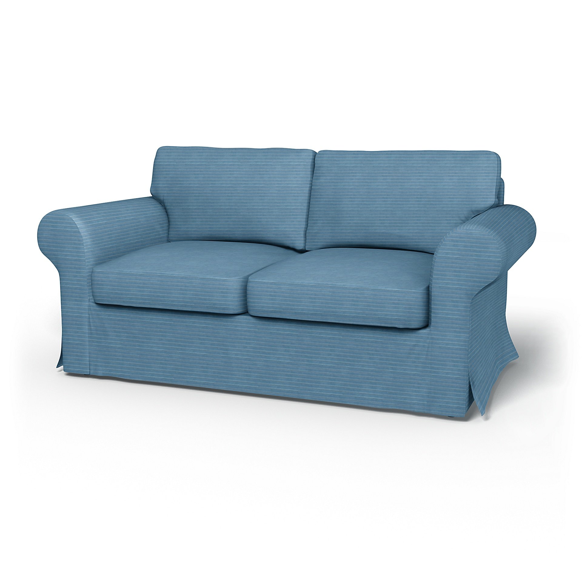 IKEA - Ektorp 2 Seater Sofa Bed Cover, Sky Blue, Corduroy - Bemz