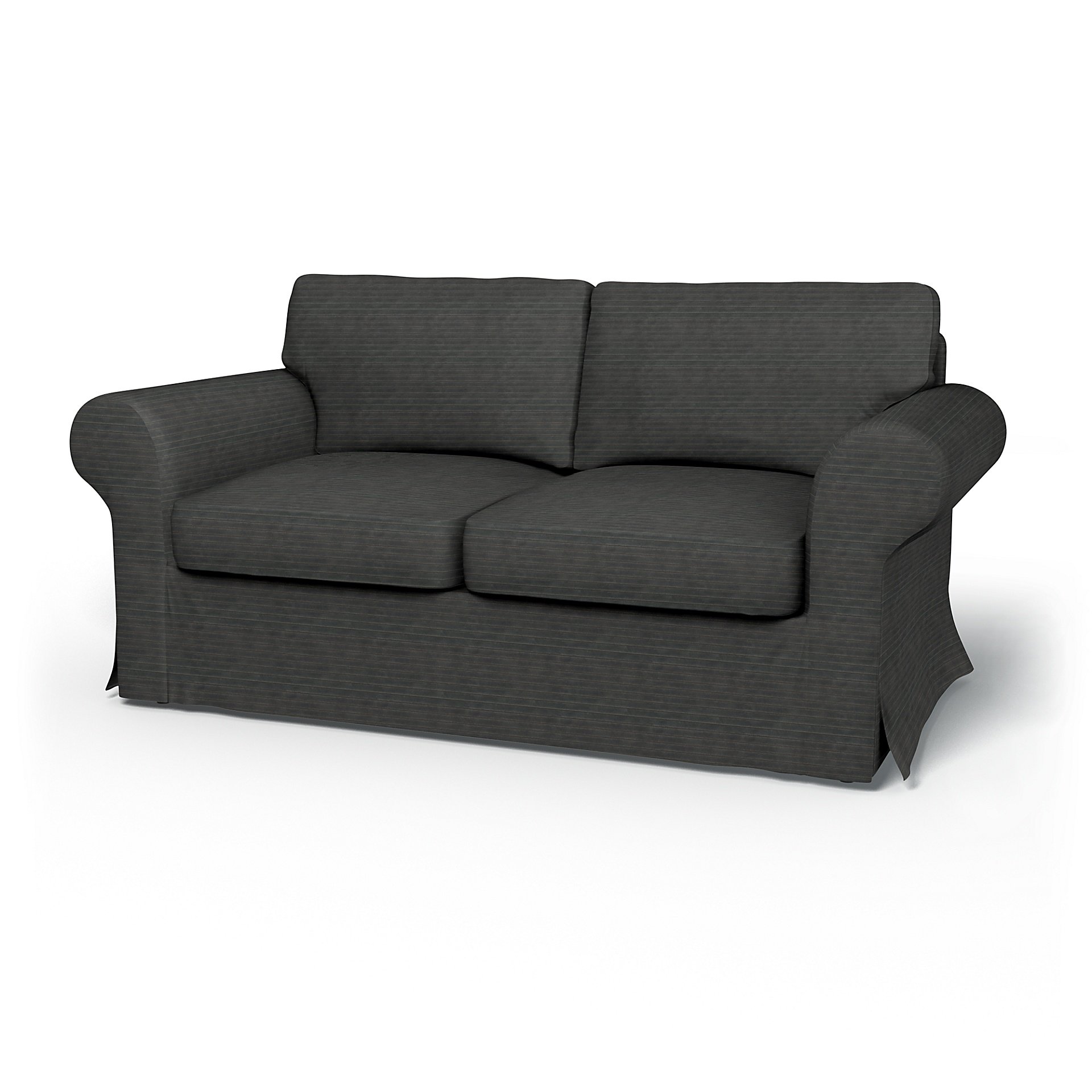 IKEA - Ektorp 2 Seater Sofa Bed Cover, Licorice, Corduroy - Bemz