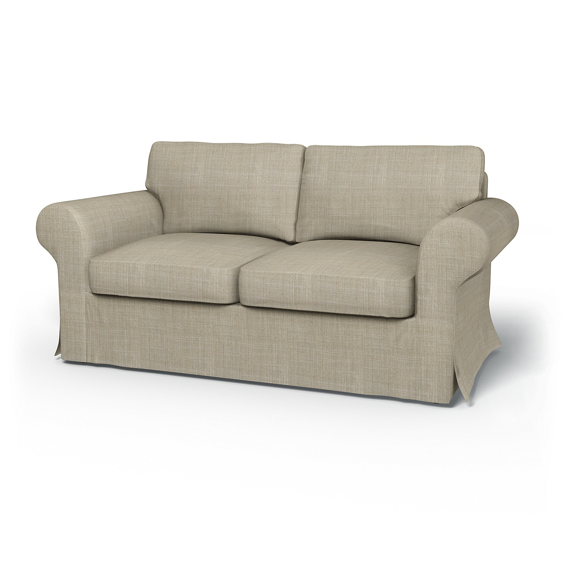 IKEA - Ektorp 2 Seater Sofa Bed Cover, Sand Beige, Boucle & Texture - Bemz