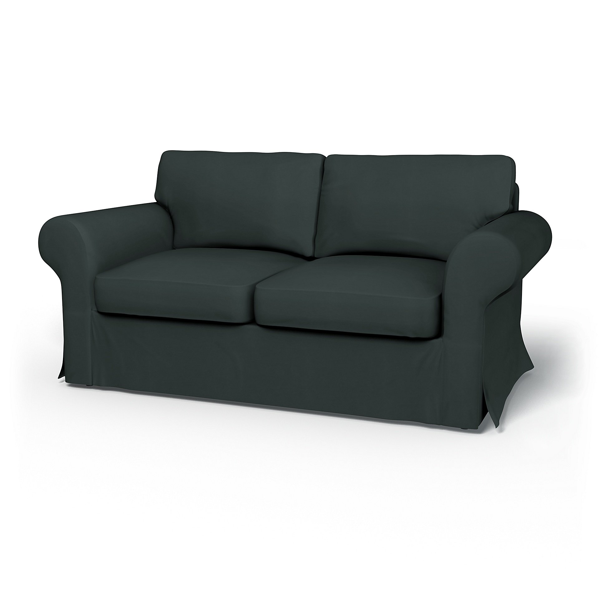 IKEA - Ektorp 2 Seater Sofa Bed Cover, Graphite Grey, Cotton - Bemz