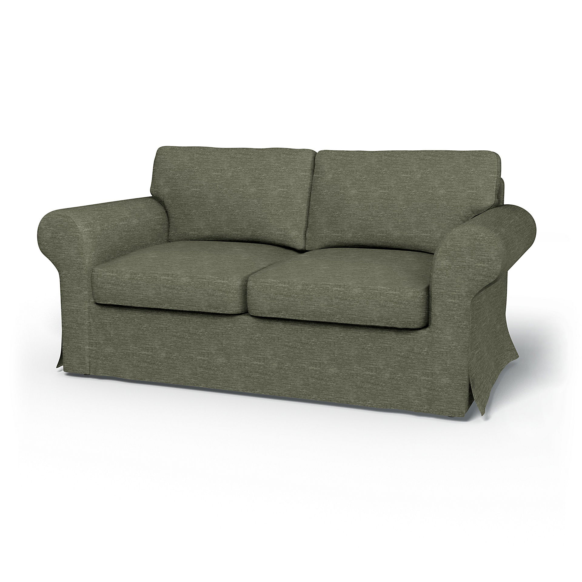 IKEA - Överdrag till Ektorp 2-sitsbäddsoffa, Green Grey, Sammet - Bemz