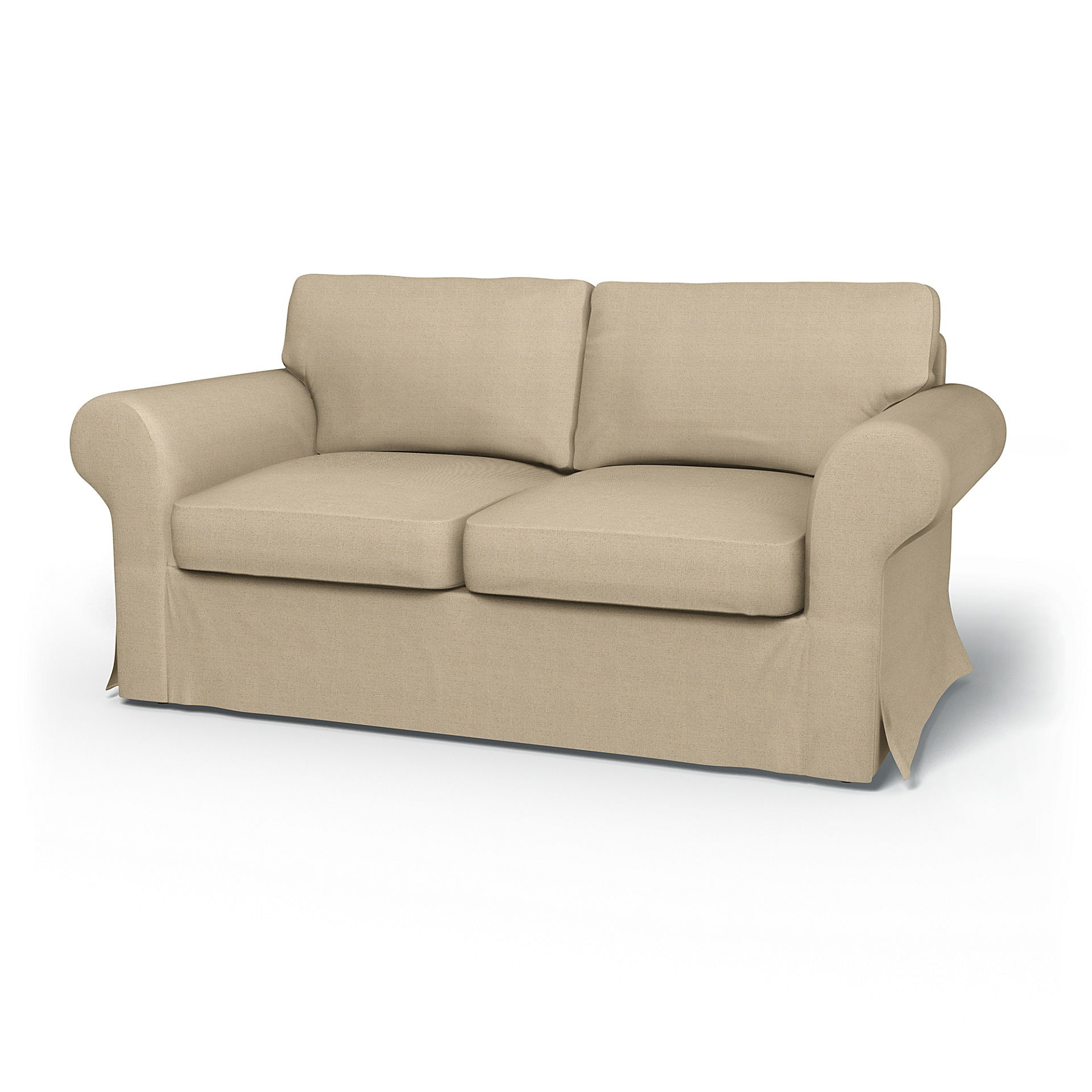 IKEA - Överdrag till Ektorp 2-sitsbäddsoffa, Unbleached, Linne - Bemz