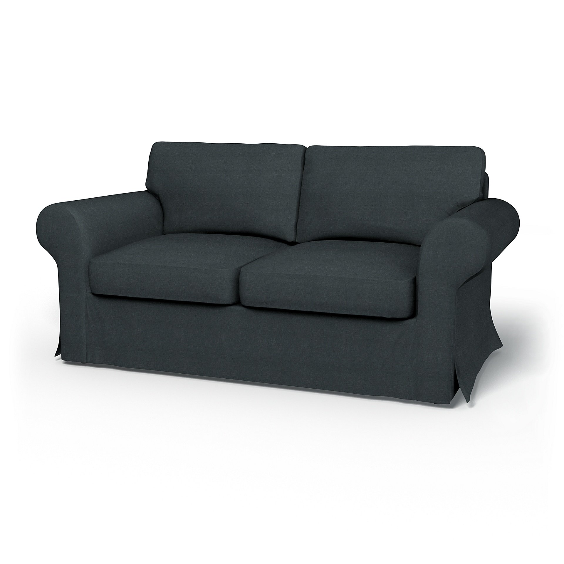 IKEA - Ektorp 2 Seater Sofa Bed Cover, Graphite Grey, Linen - Bemz